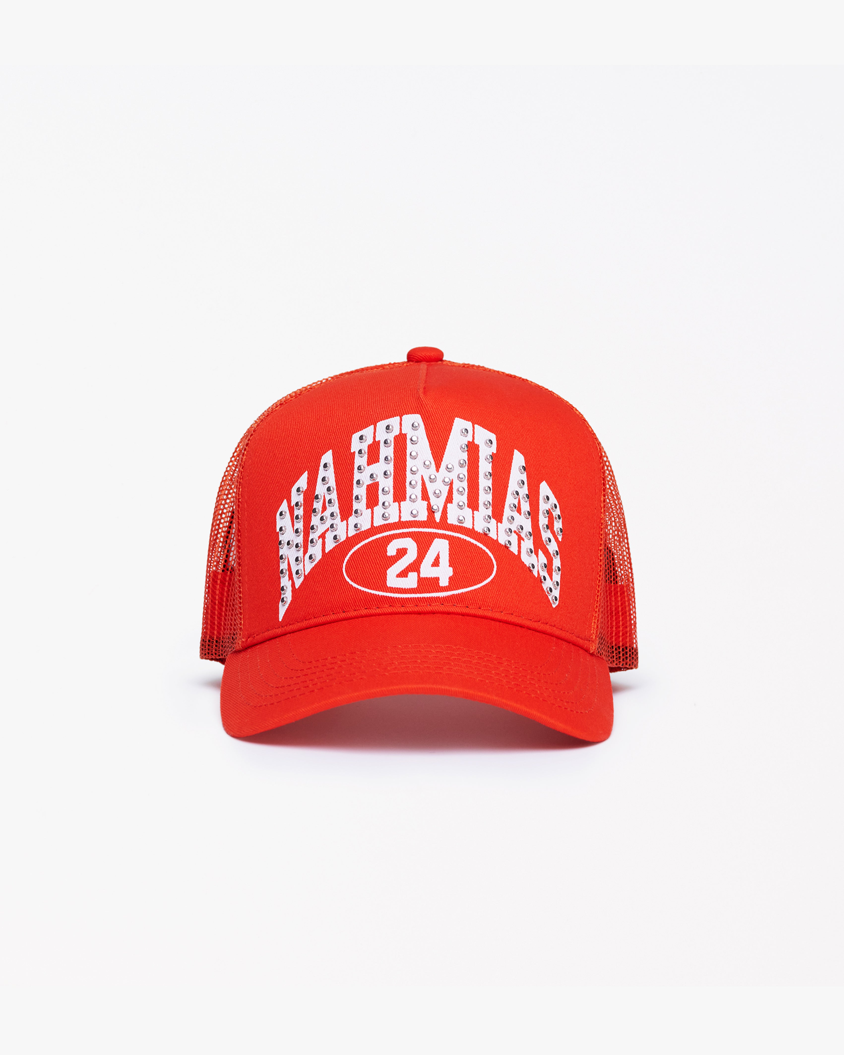 Studded Nahmias Marquee Trucker Hat Orange