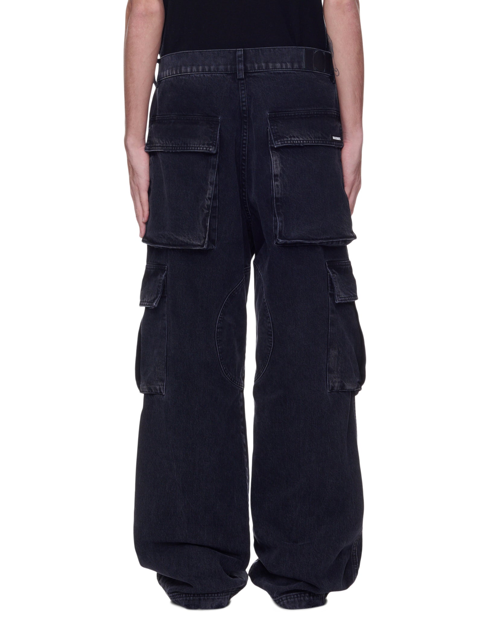 Denim Logo Cargos in Black