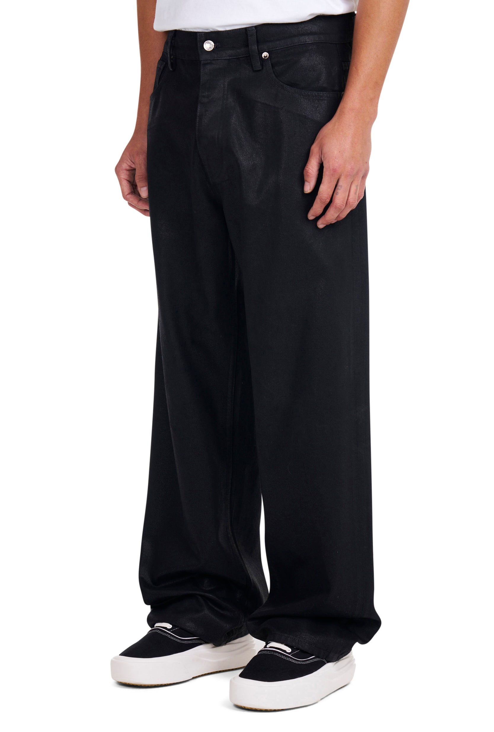 Waxed Denim Baggy Jeans – NAHMIAS