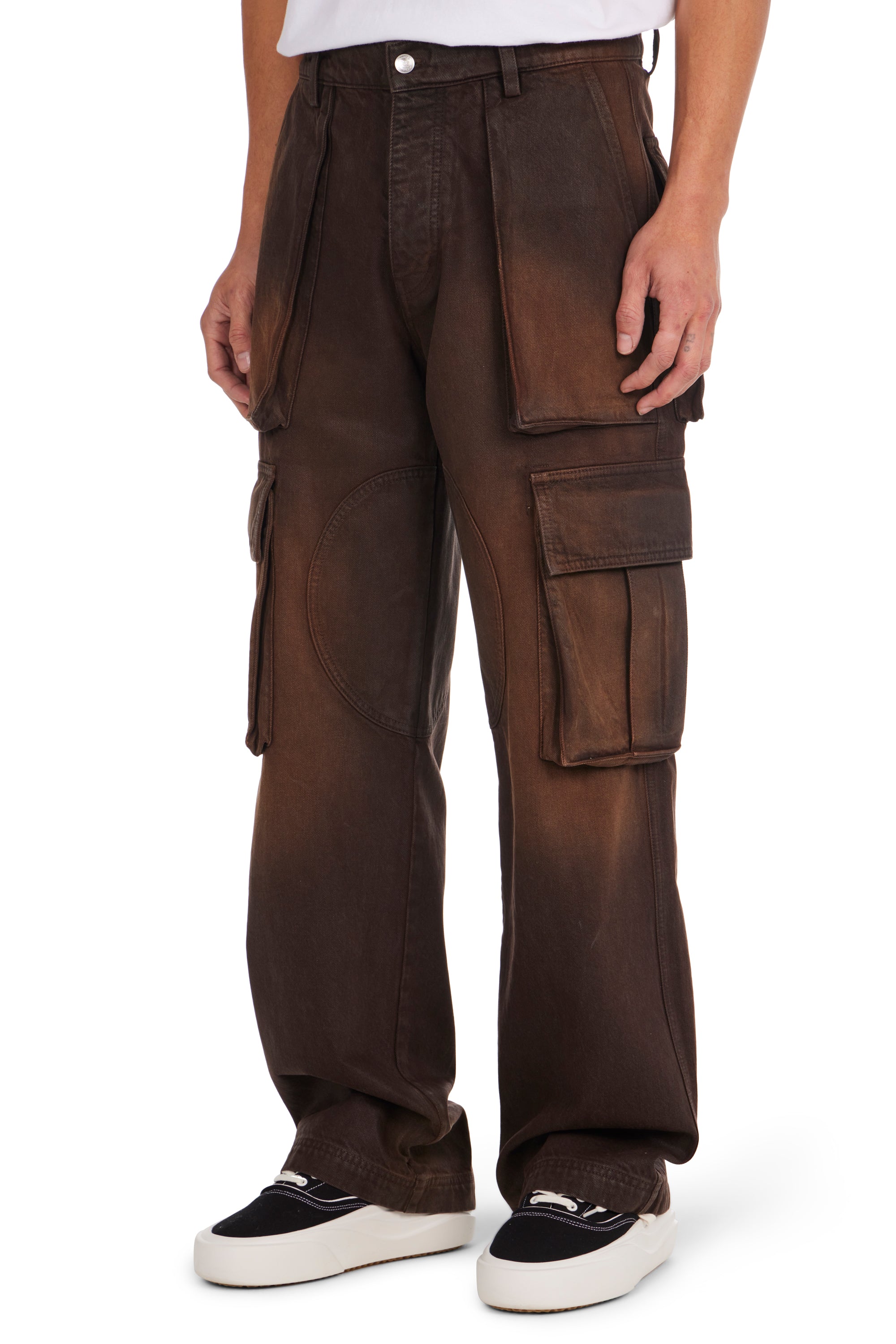 Waxed Denim Logo Cargo Pant