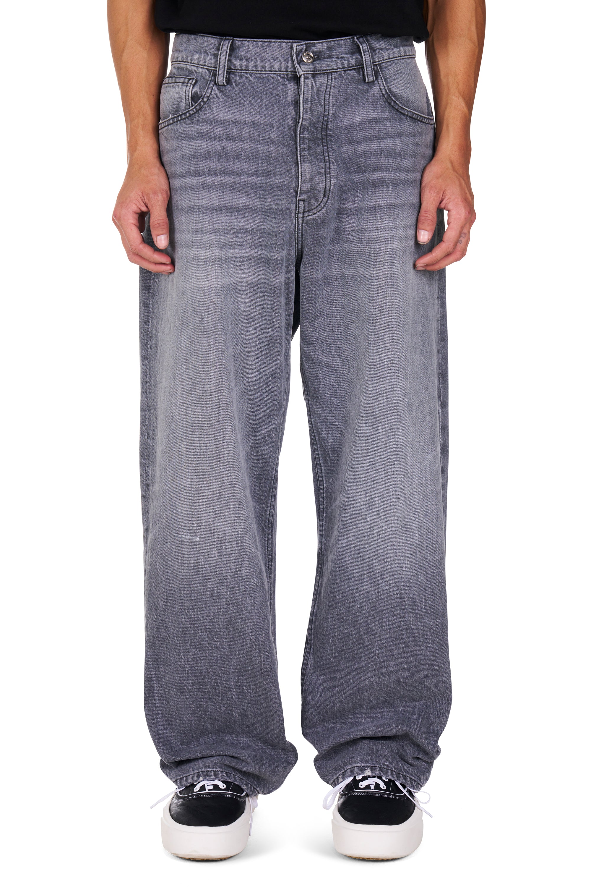 Grey Wash Baggy Jeans