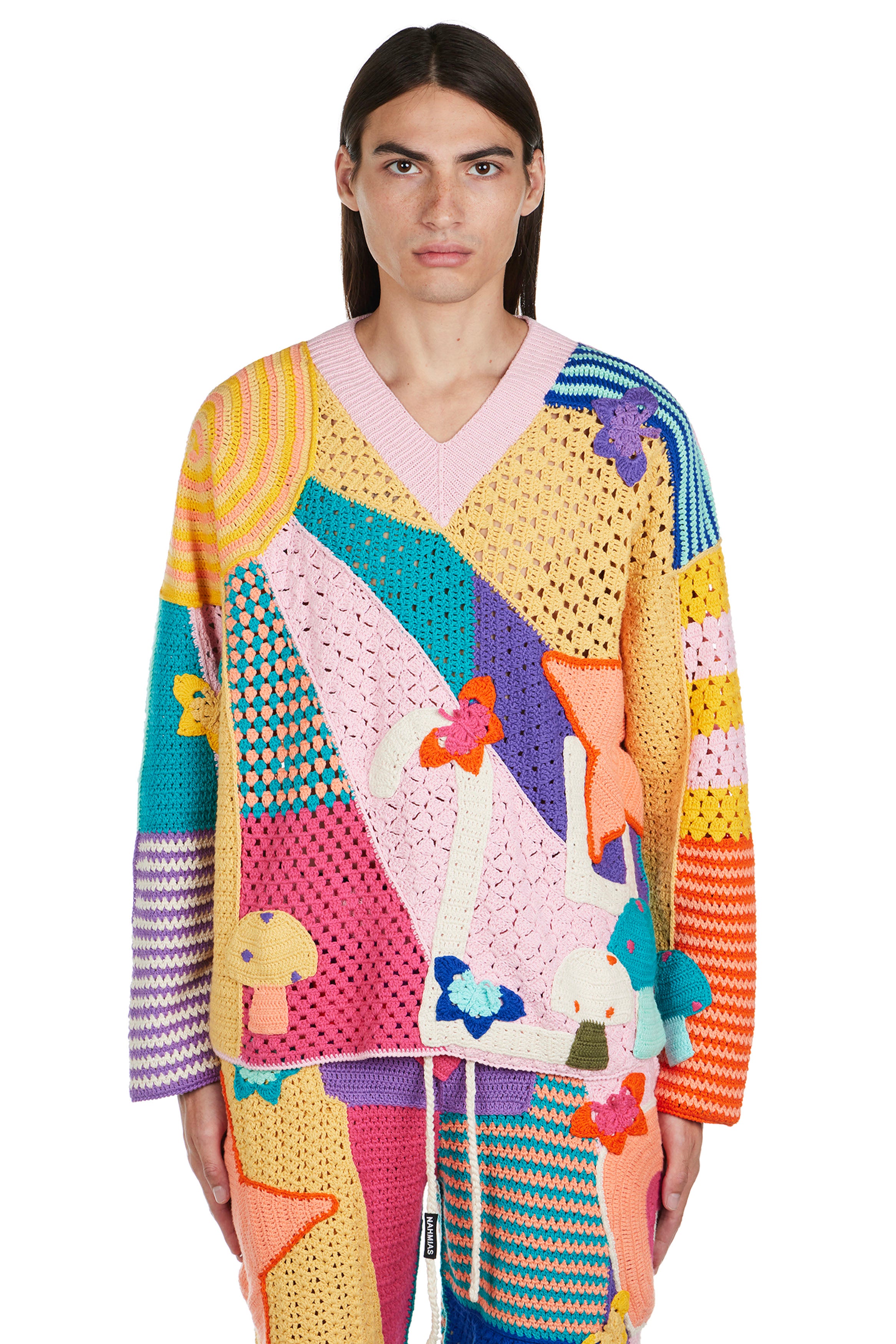 Johnny shops Was Sunshine Crochet Rainbow Pullover S