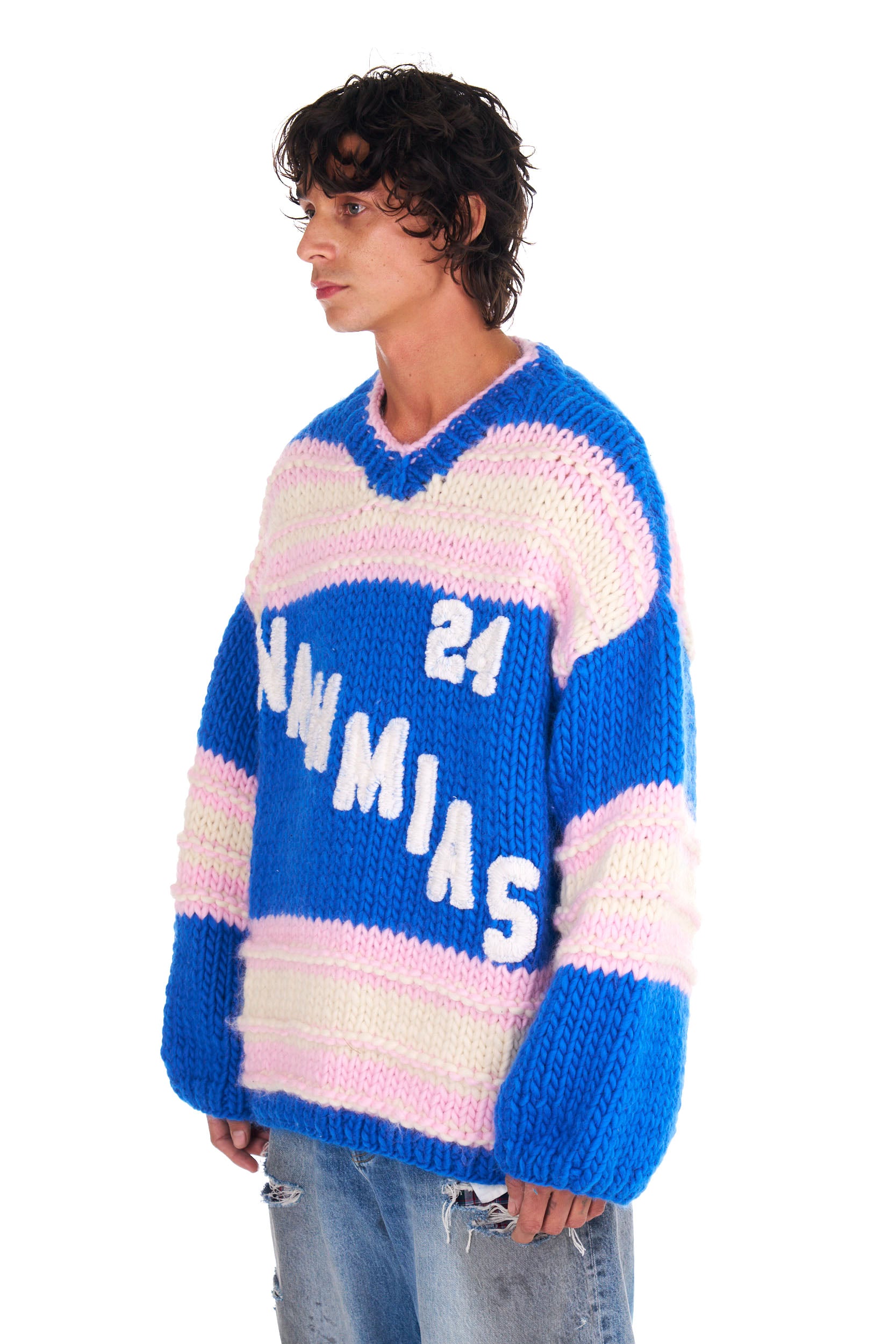Knit Hockey Jersey in Azul – NAHMIAS
