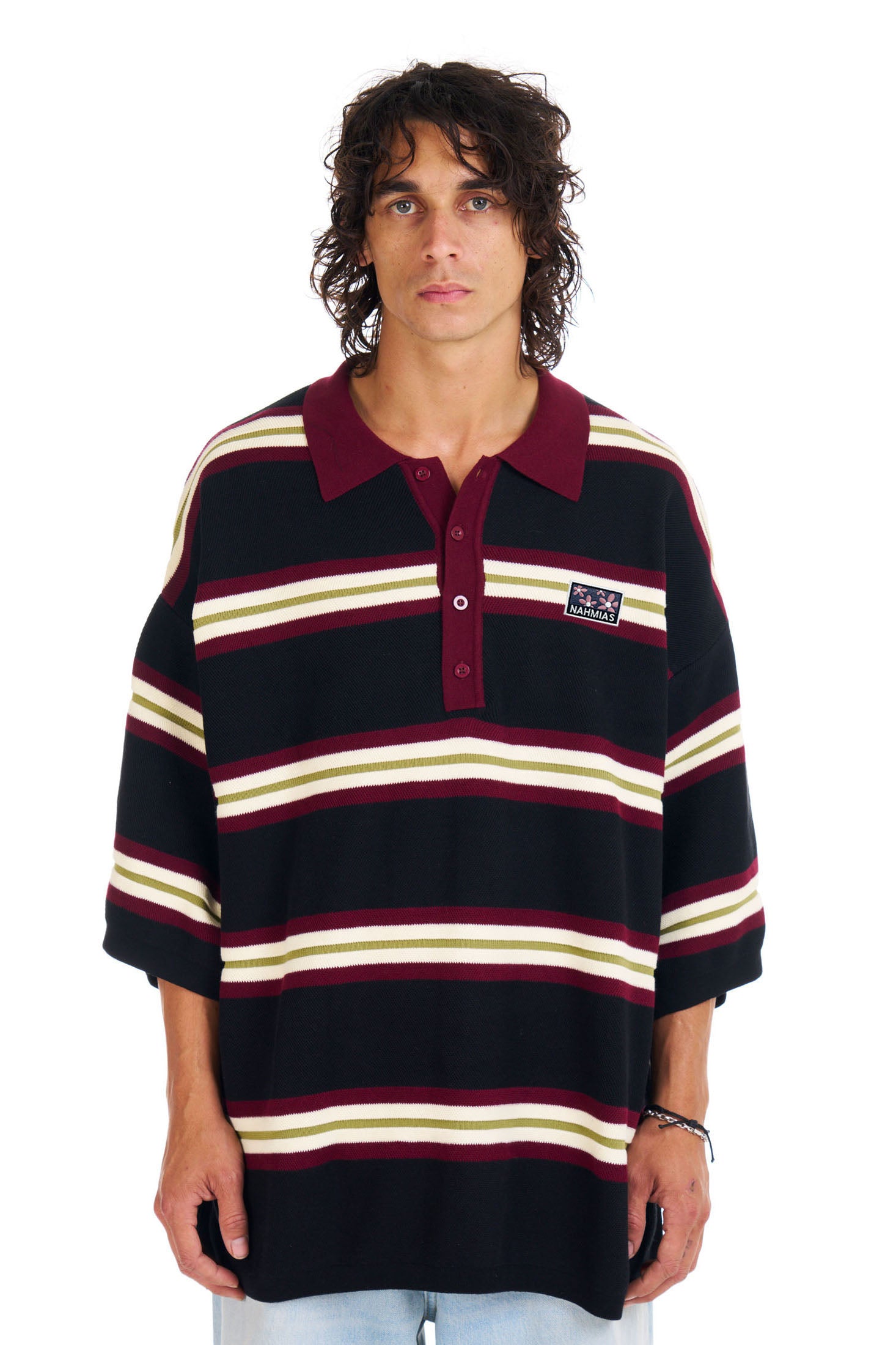 Striped Knit Short Sleeve Polo – NAHMIAS