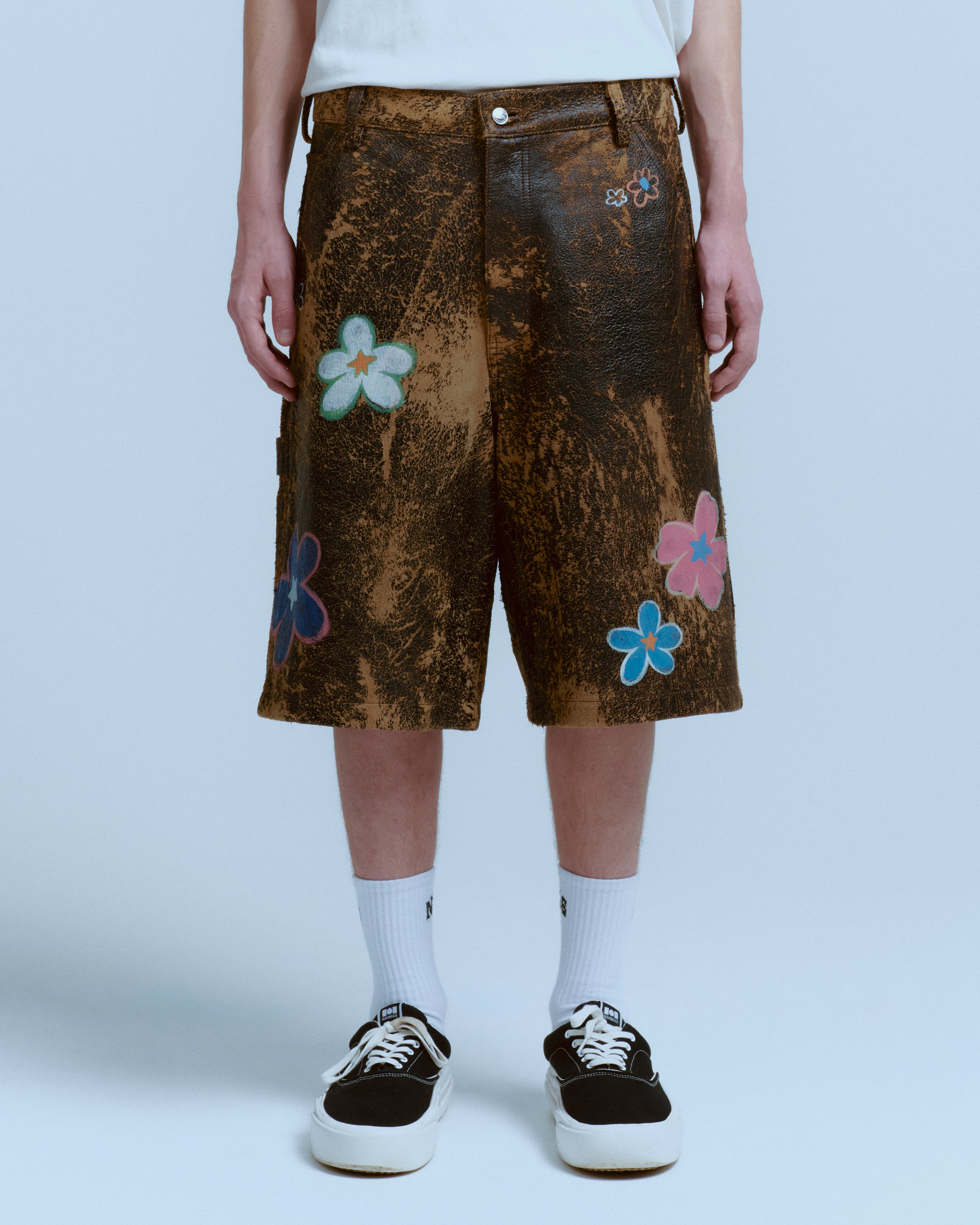 SUPER BLOOM LAMBSKIN CARPENTER SHORTS – NAHMIAS