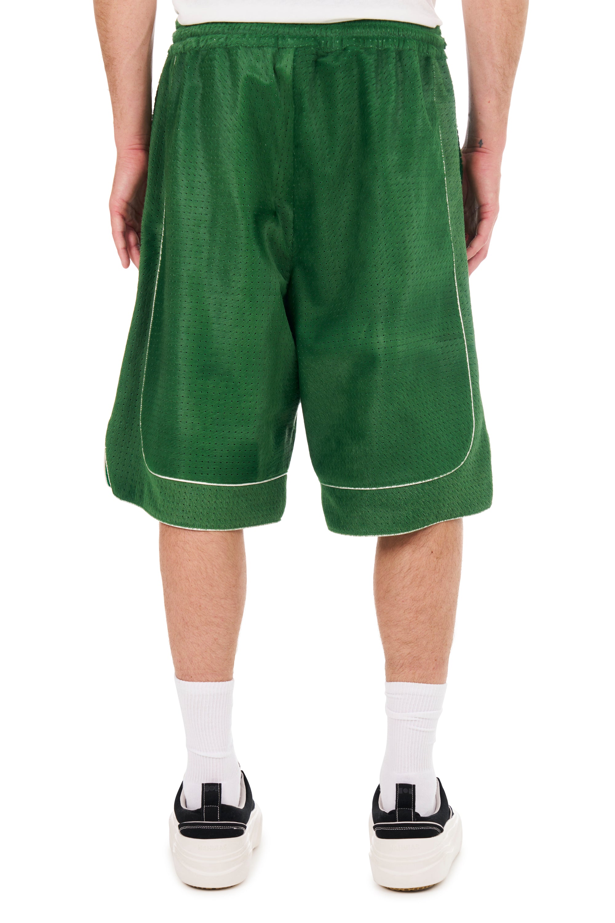 Basketball Shorts in Kelly Green Suede