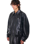 Leather Star Oversized Bomber