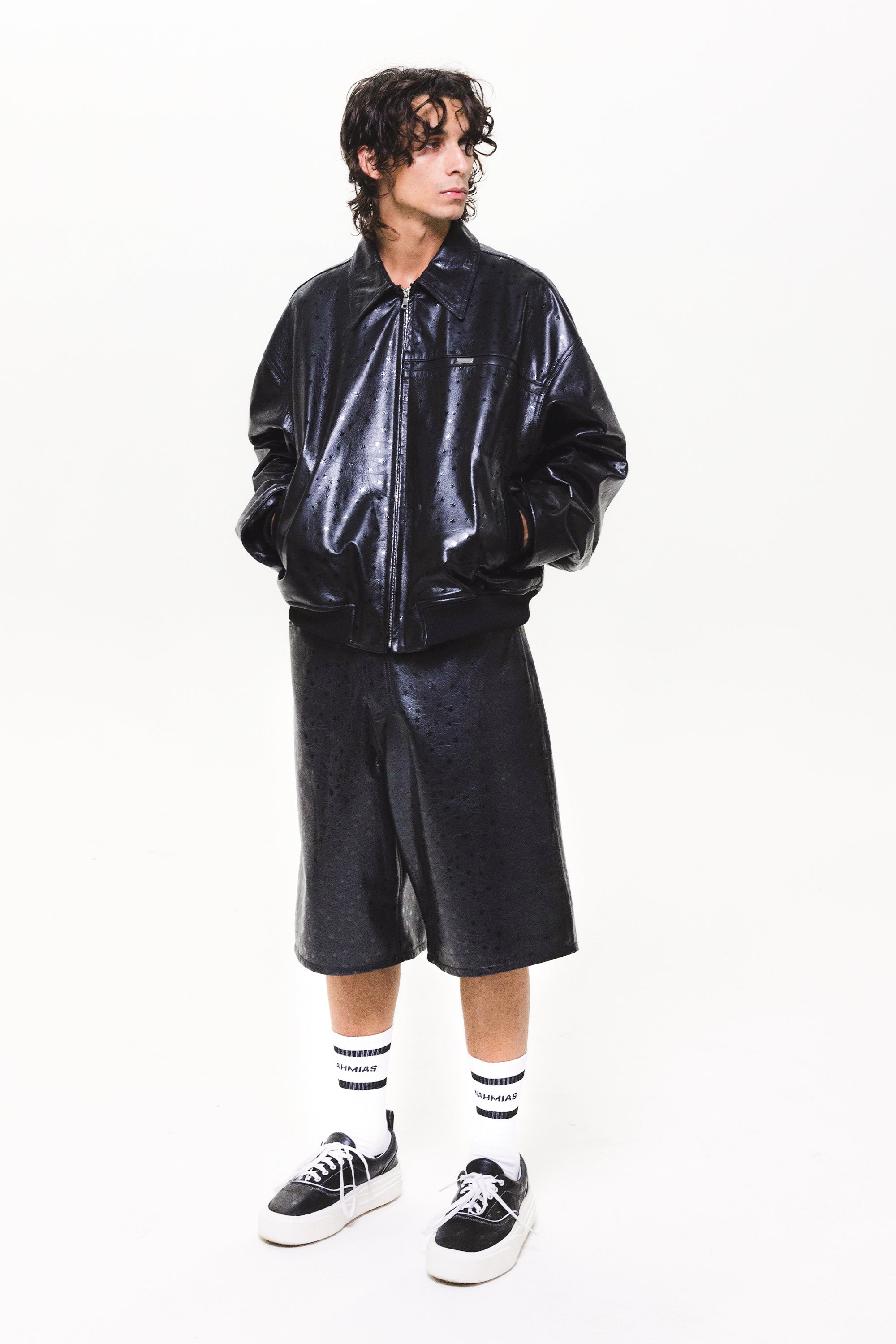 Leather Star Baggy Carpenter Shorts