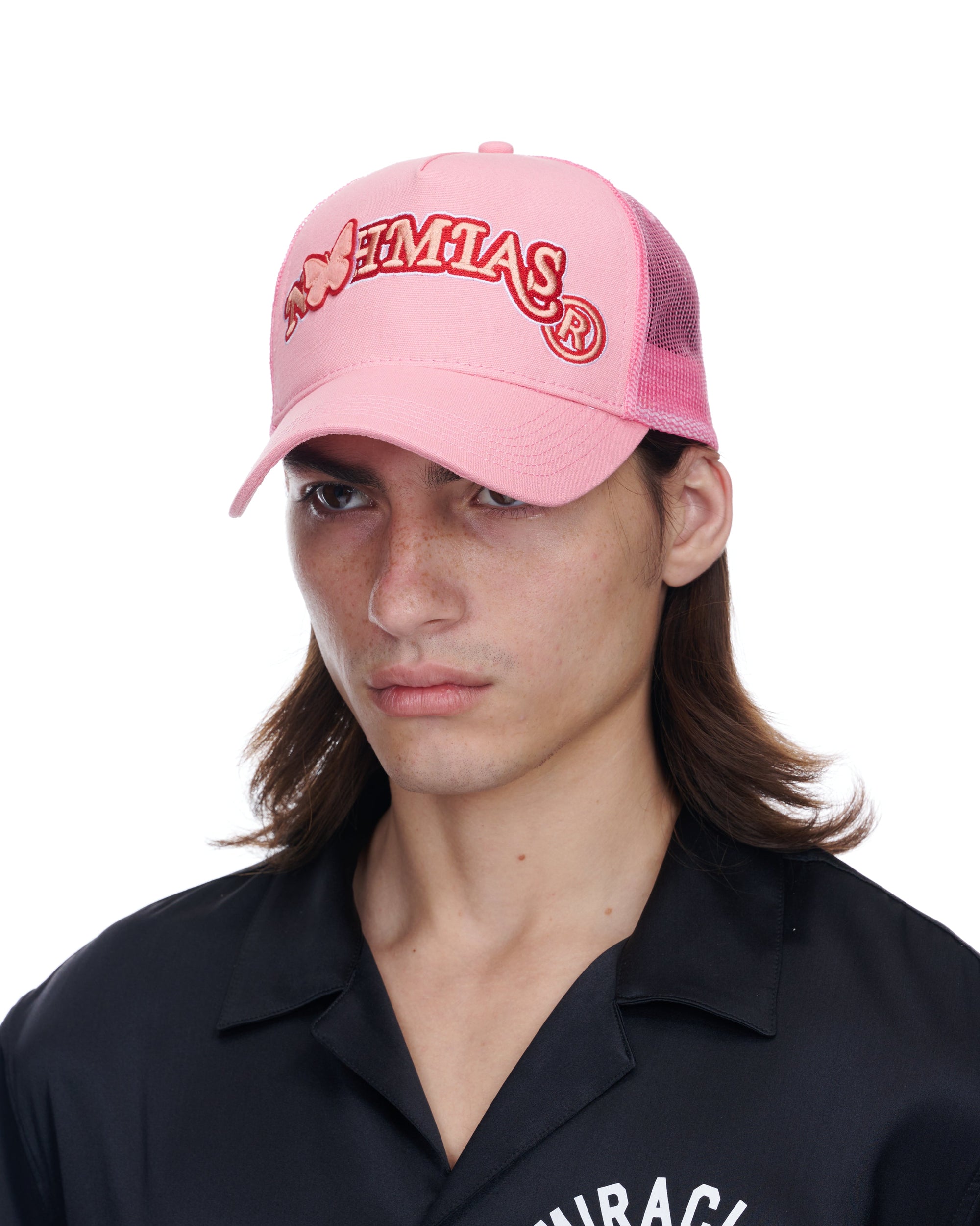 Nahmias Butterfly Arch Trucker Hat in Pink