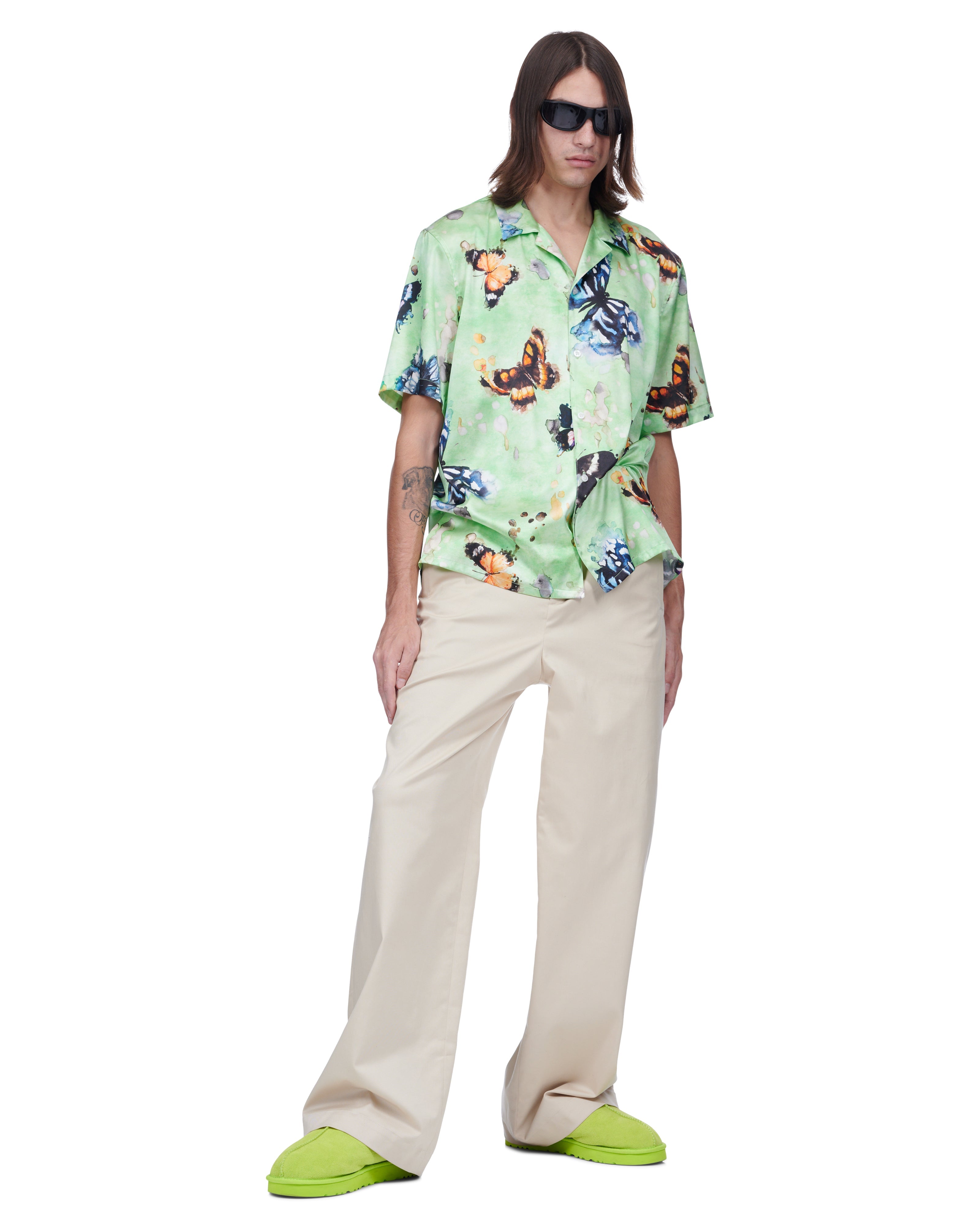 BUTTERFLY SILK S/S BUTTON DOWN