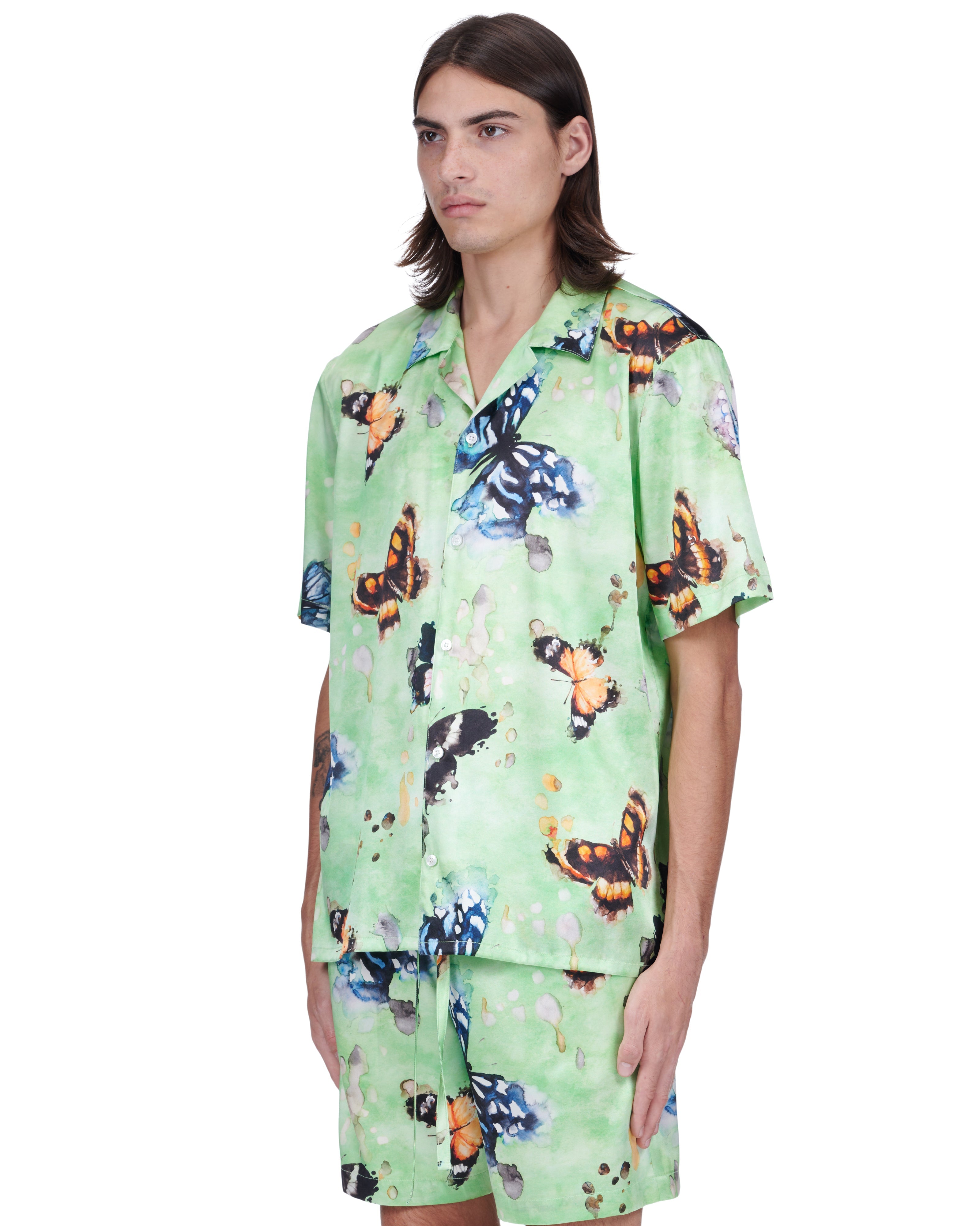 BUTTERFLY SILK S/S BUTTON DOWN