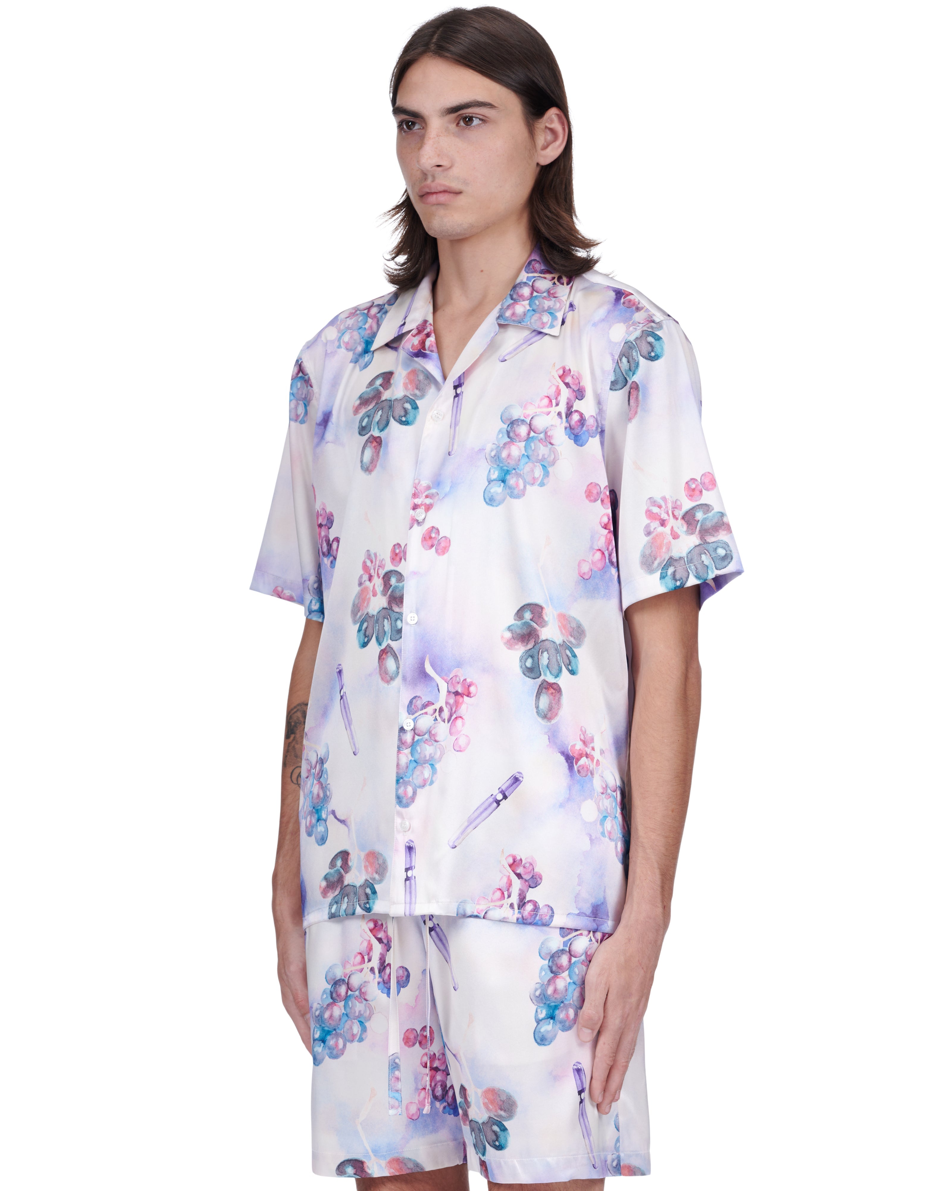 GRAPE SWISHERS SILK S/S BUTTON DOWN