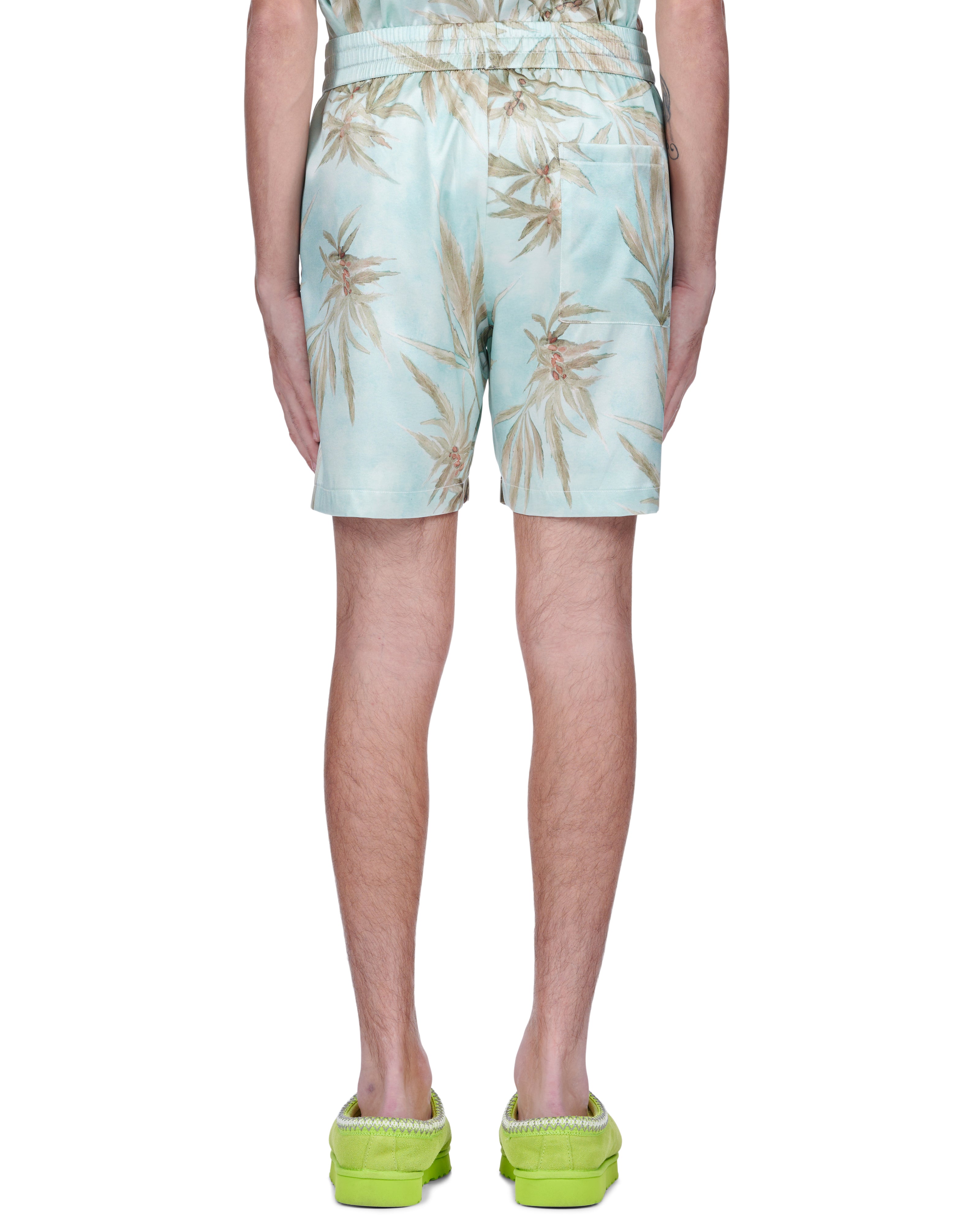 Hemp Leaves Silk Shorts