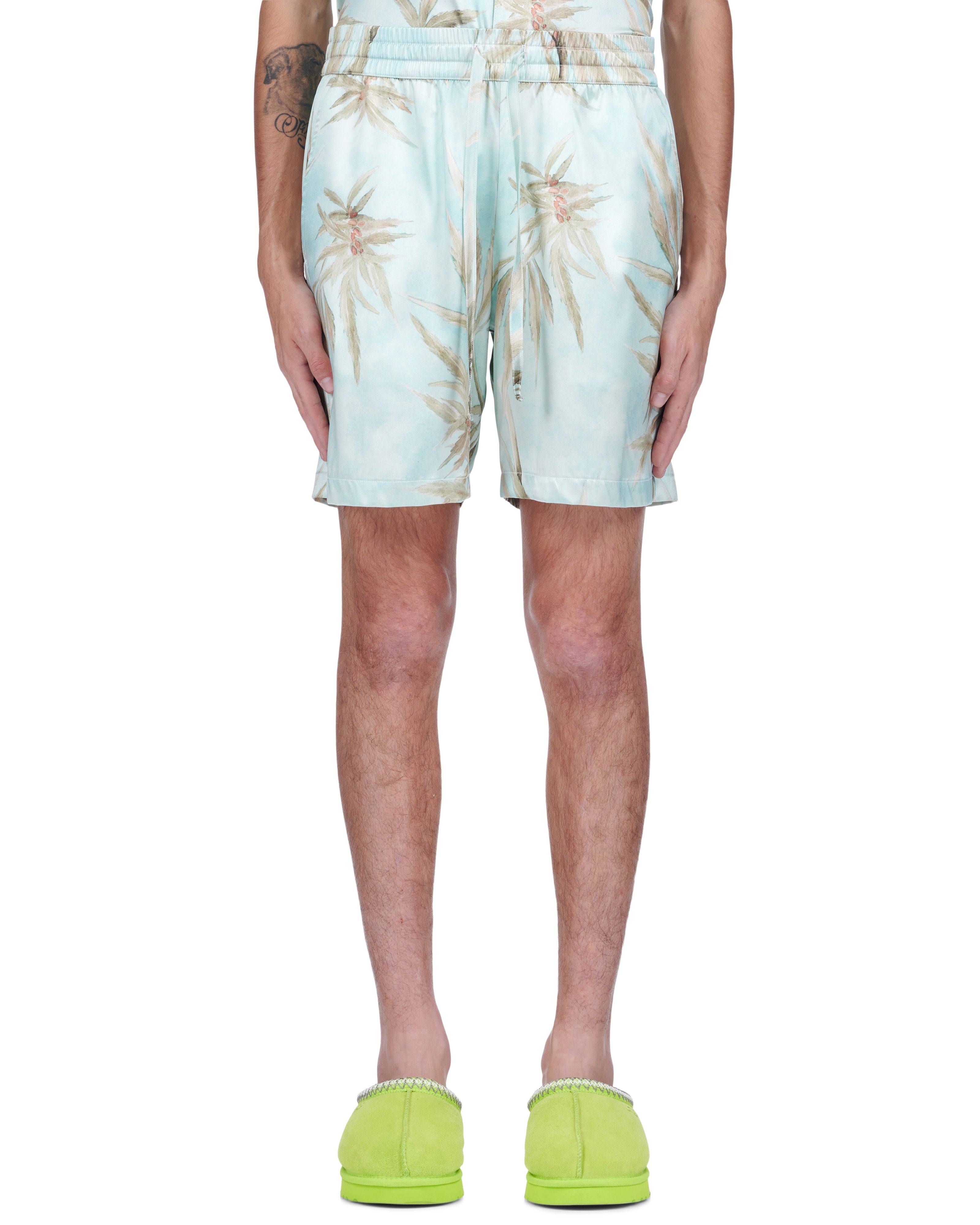 Hemp Leaves Silk Shorts
