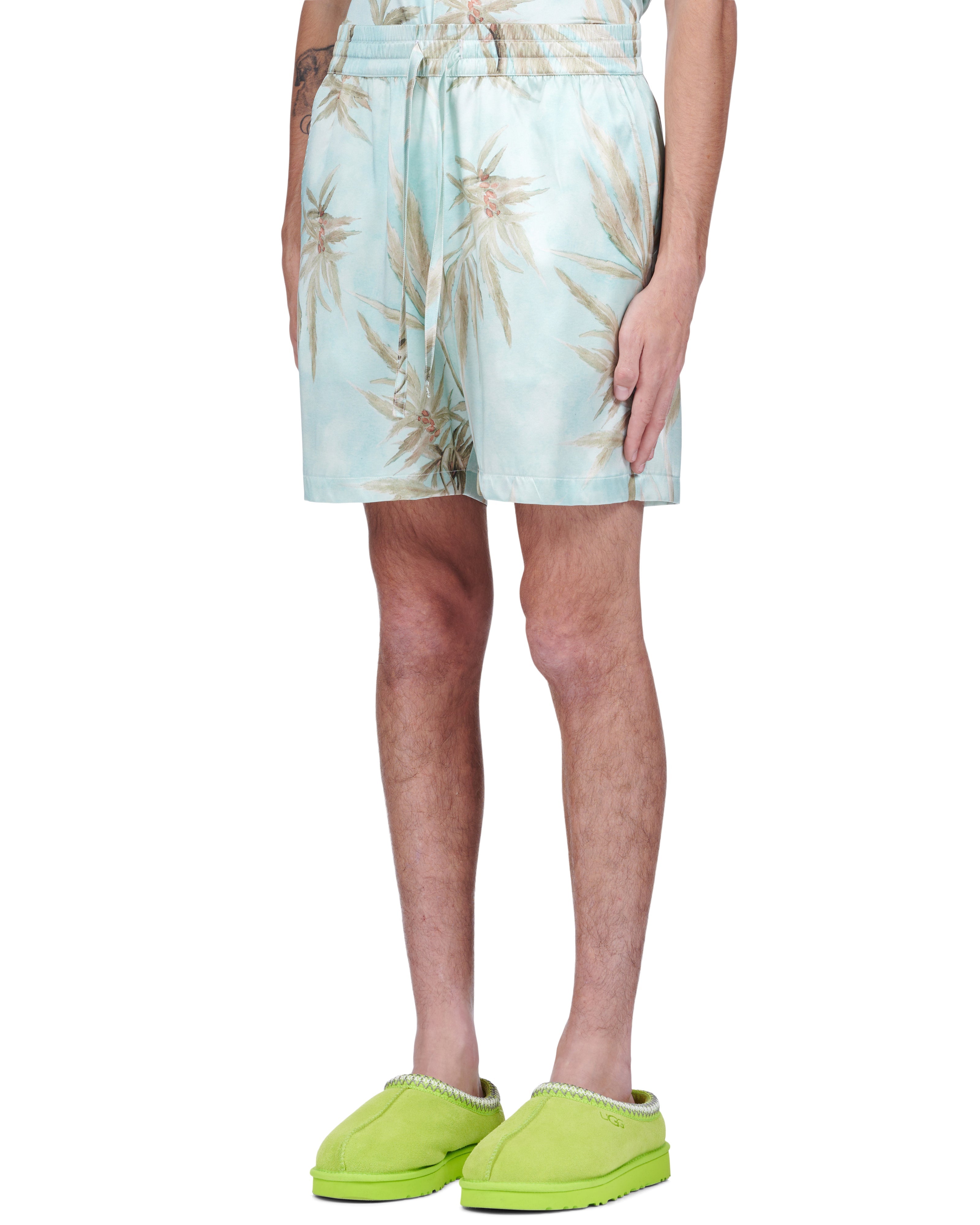 Hemp Leaves Silk Shorts