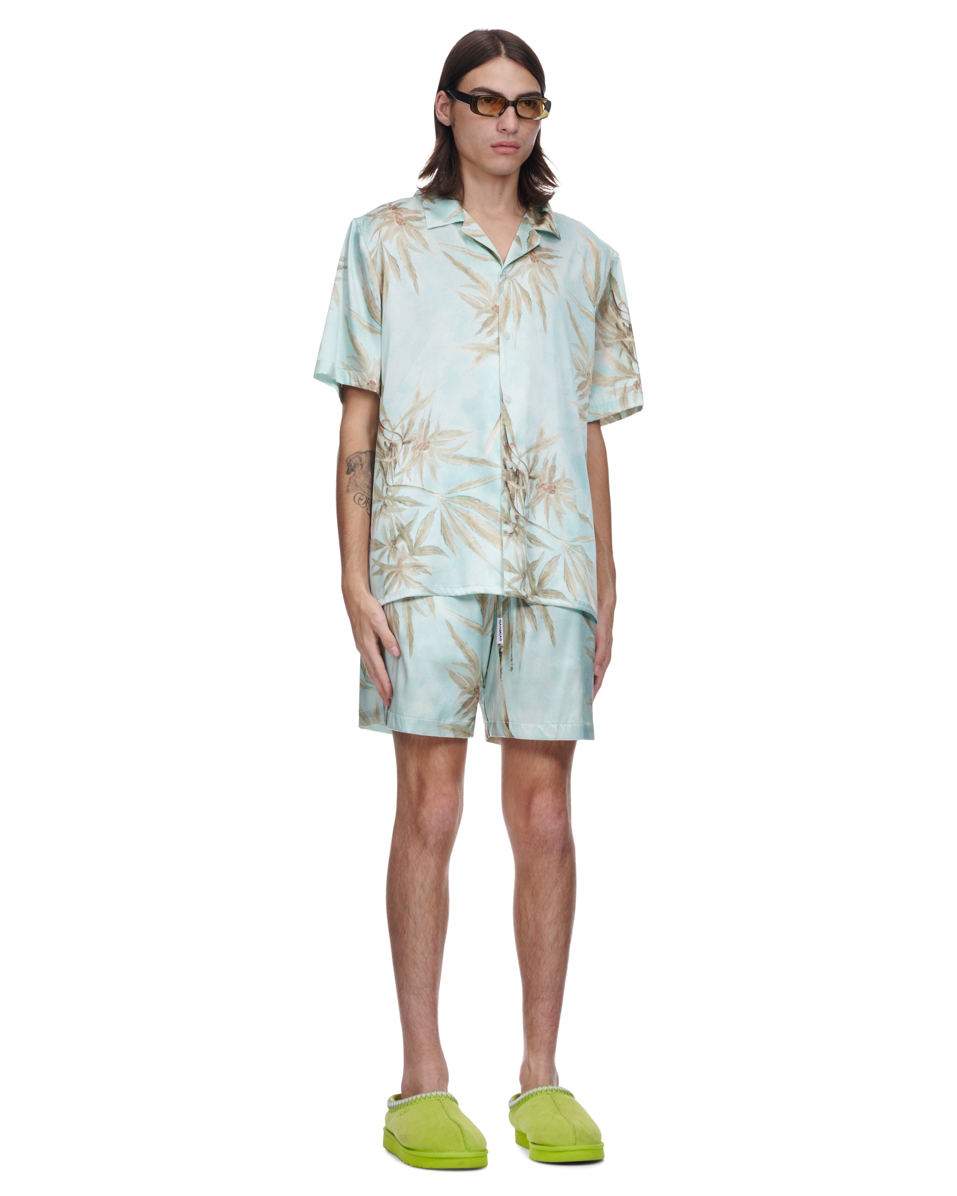 Hemp Leaves Silk Shorts