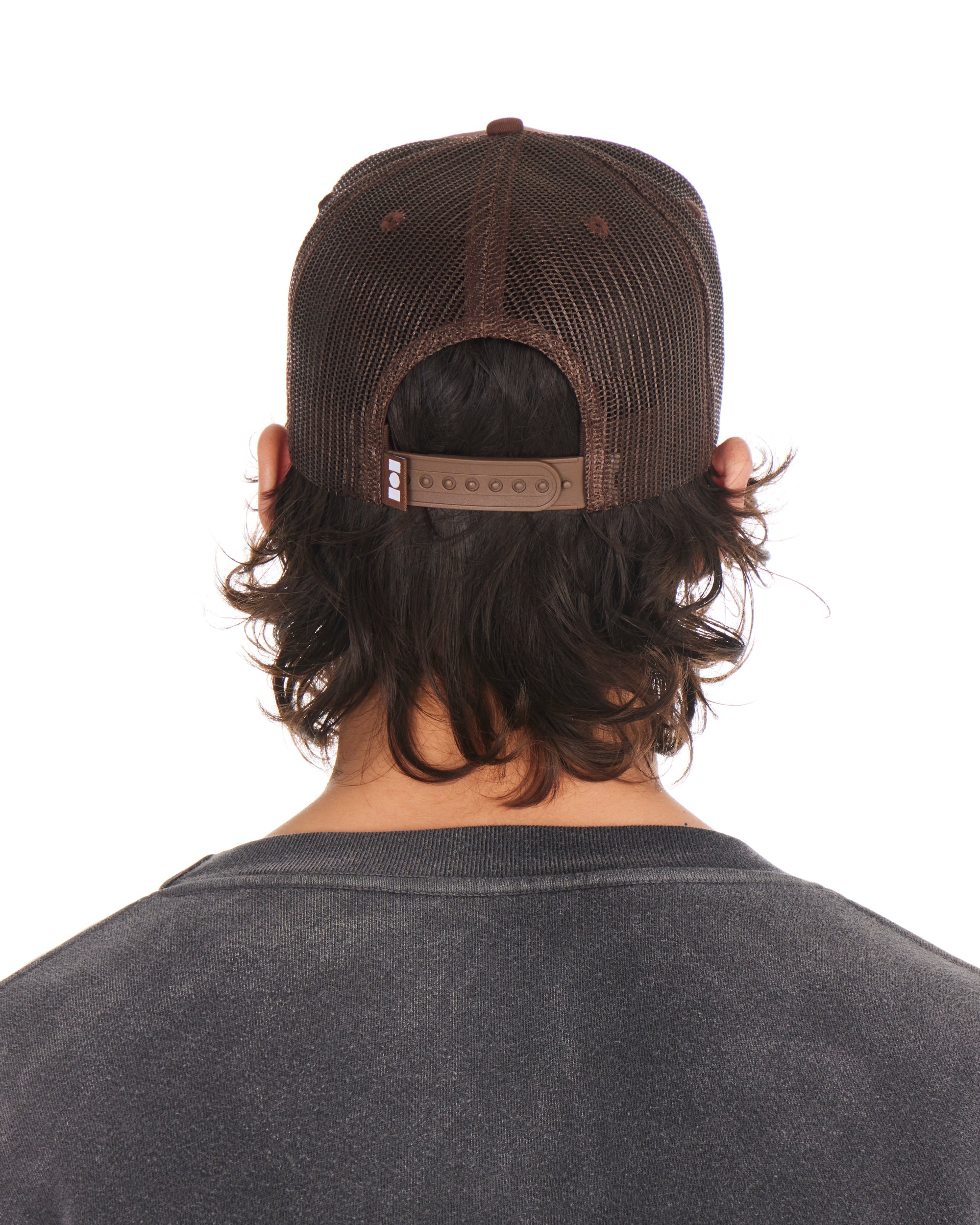 Studded Nahmias Marquee Trucker Hat Brown