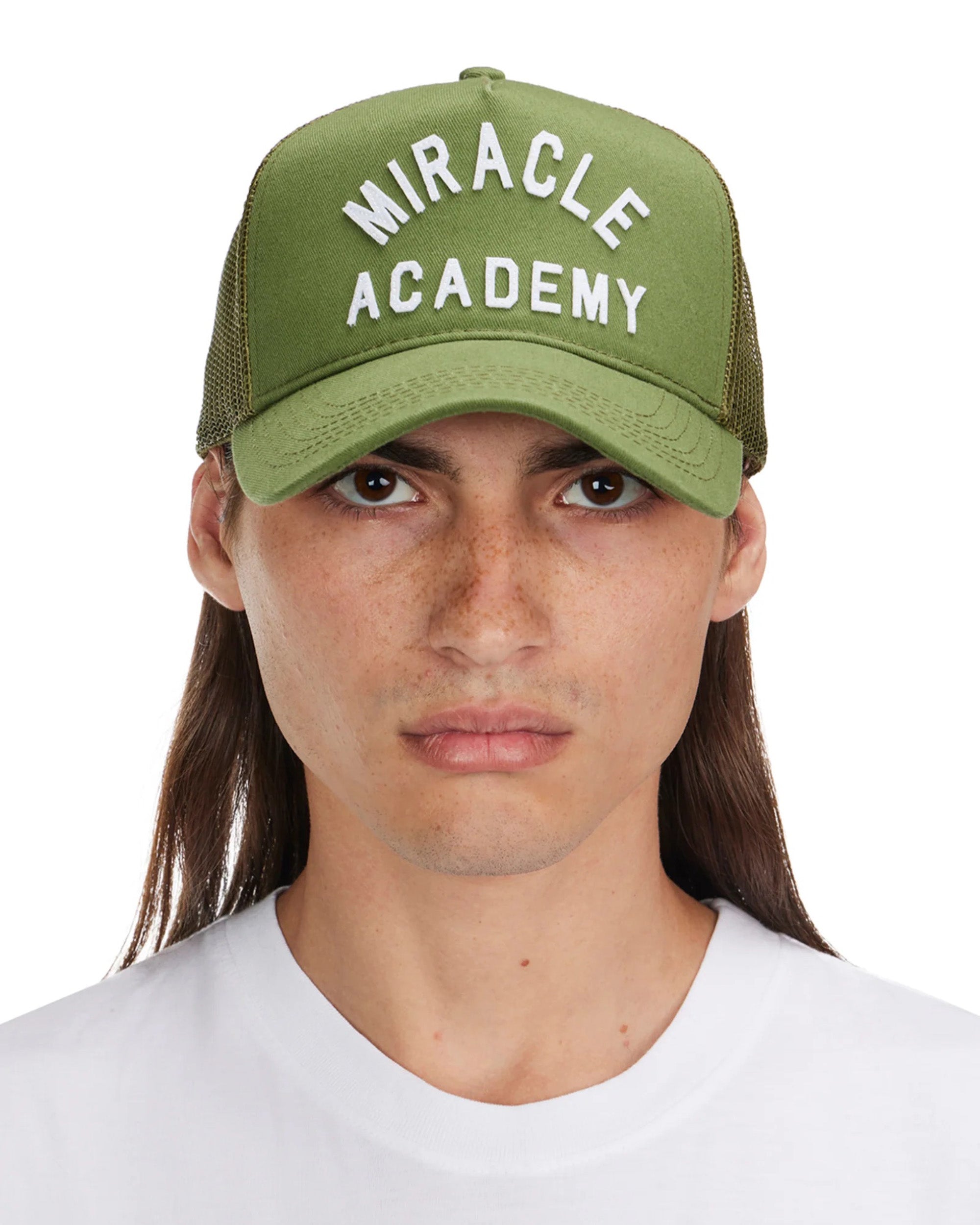Miracle Academy Trucker Hat in Forest Green