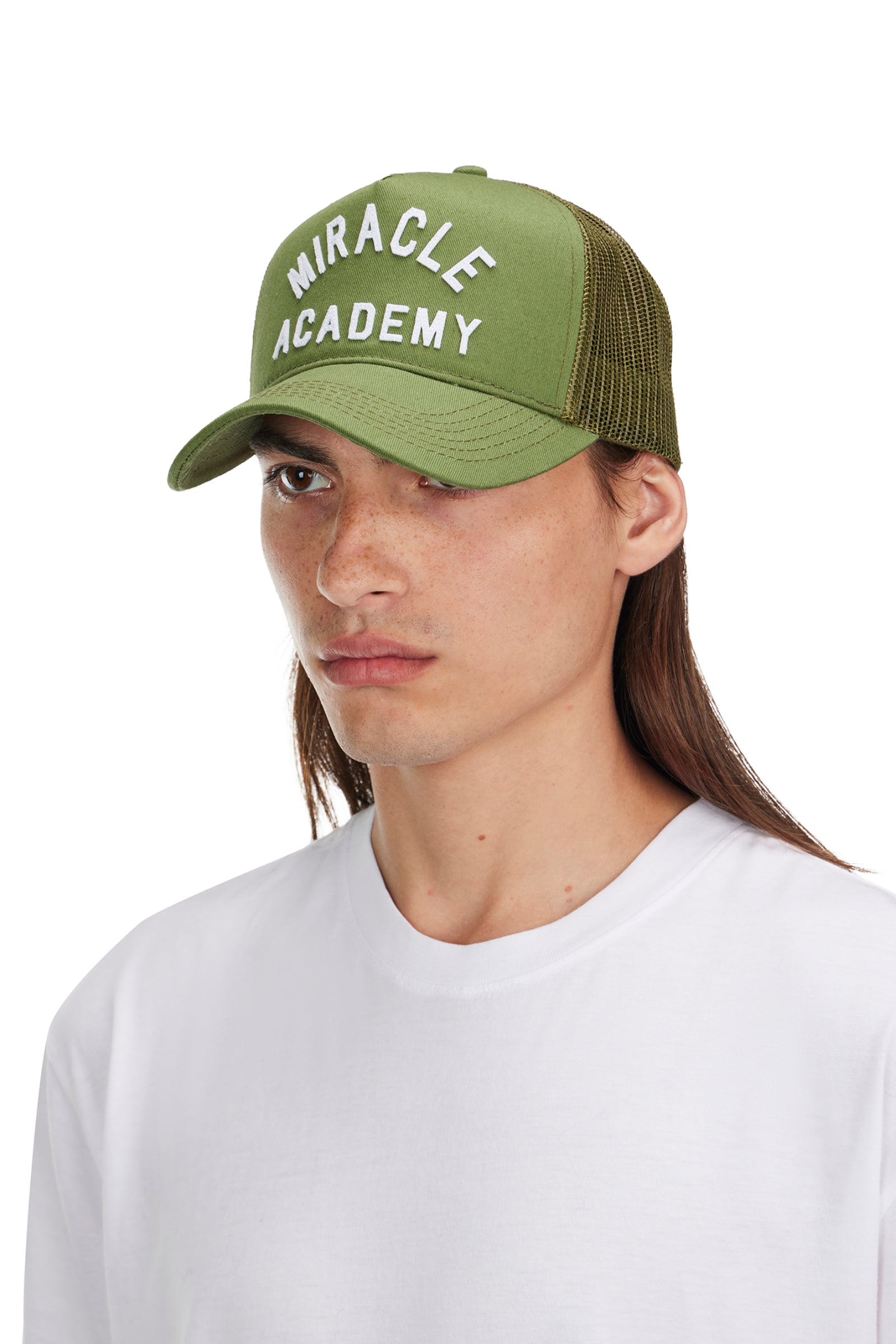 Miracle Academy Trucker Hat in Forest Green