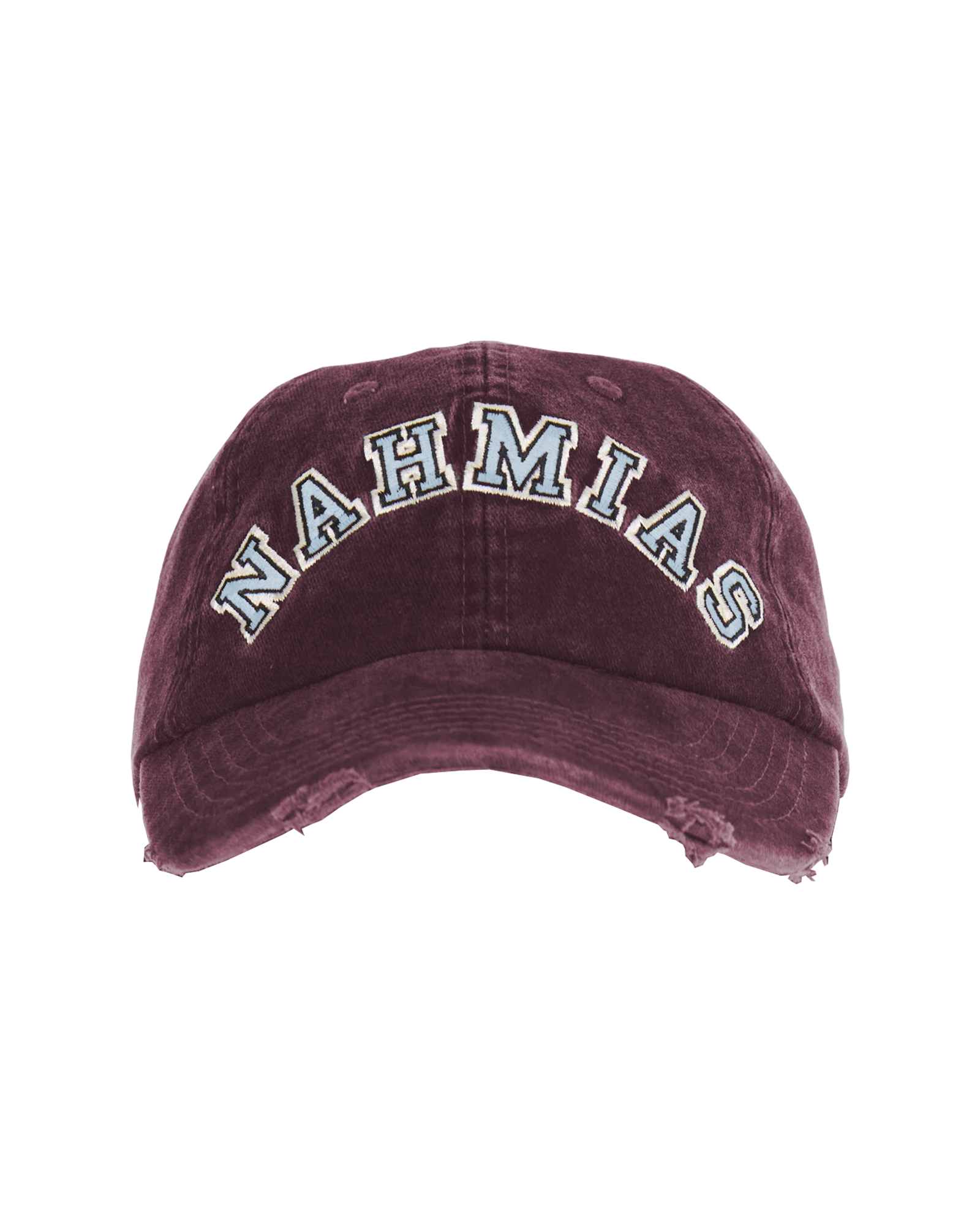 NAHMIAS CHENILLE DAD CAP IN BURGUNDY