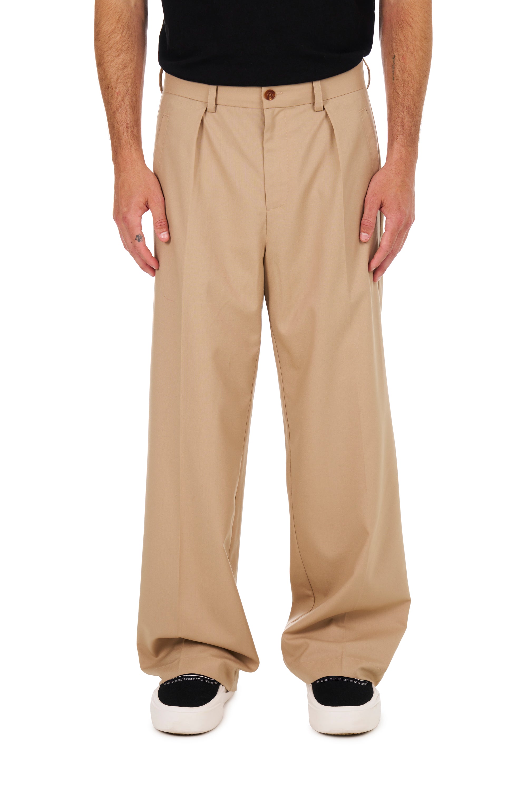 Pleated Trousers Sand