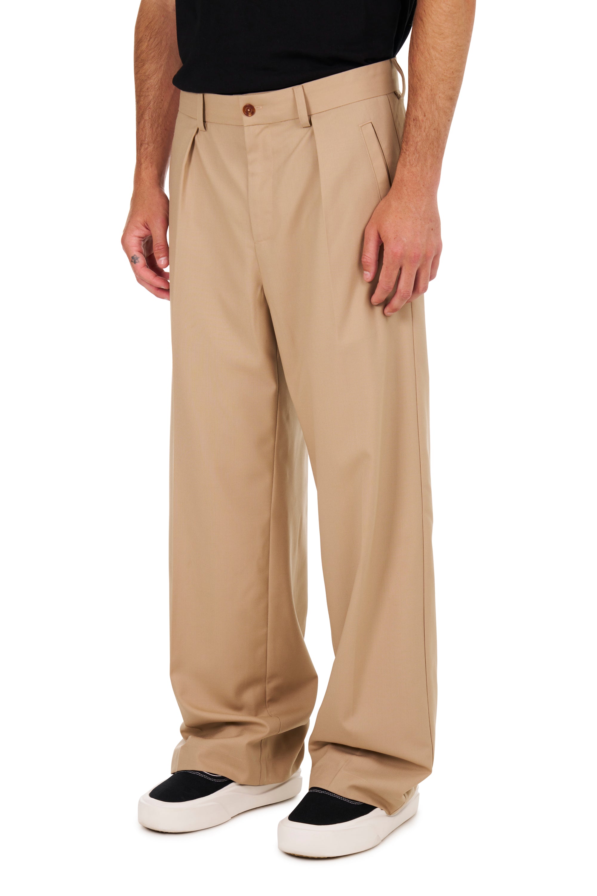 Pleated Trousers Sand