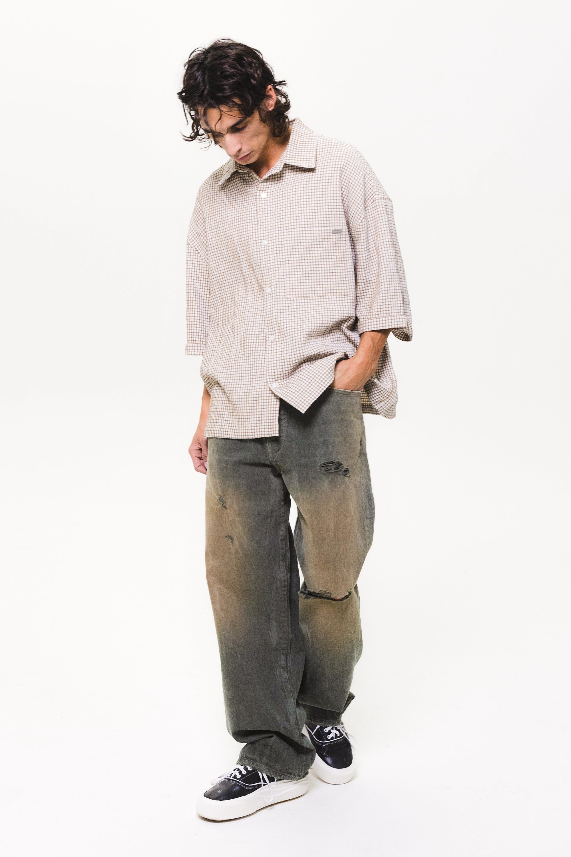 Summer Plaid Cropped S/S Shirt