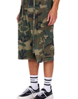 Camo Pleated Cargo Shorts