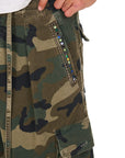 Camo Pleated Cargo Shorts