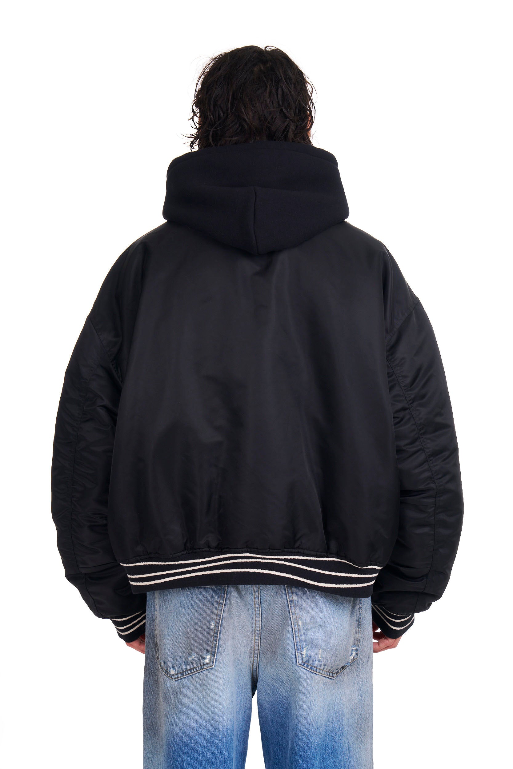 ジャケット・アウター hooded nylon bomber jacket Nylon Hooded Bomber in Black – NAHMIAS
