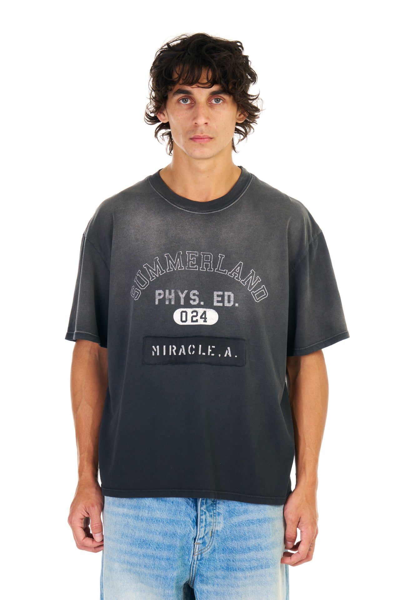 Miracle, A. Boxy T-shirt in Worn Black