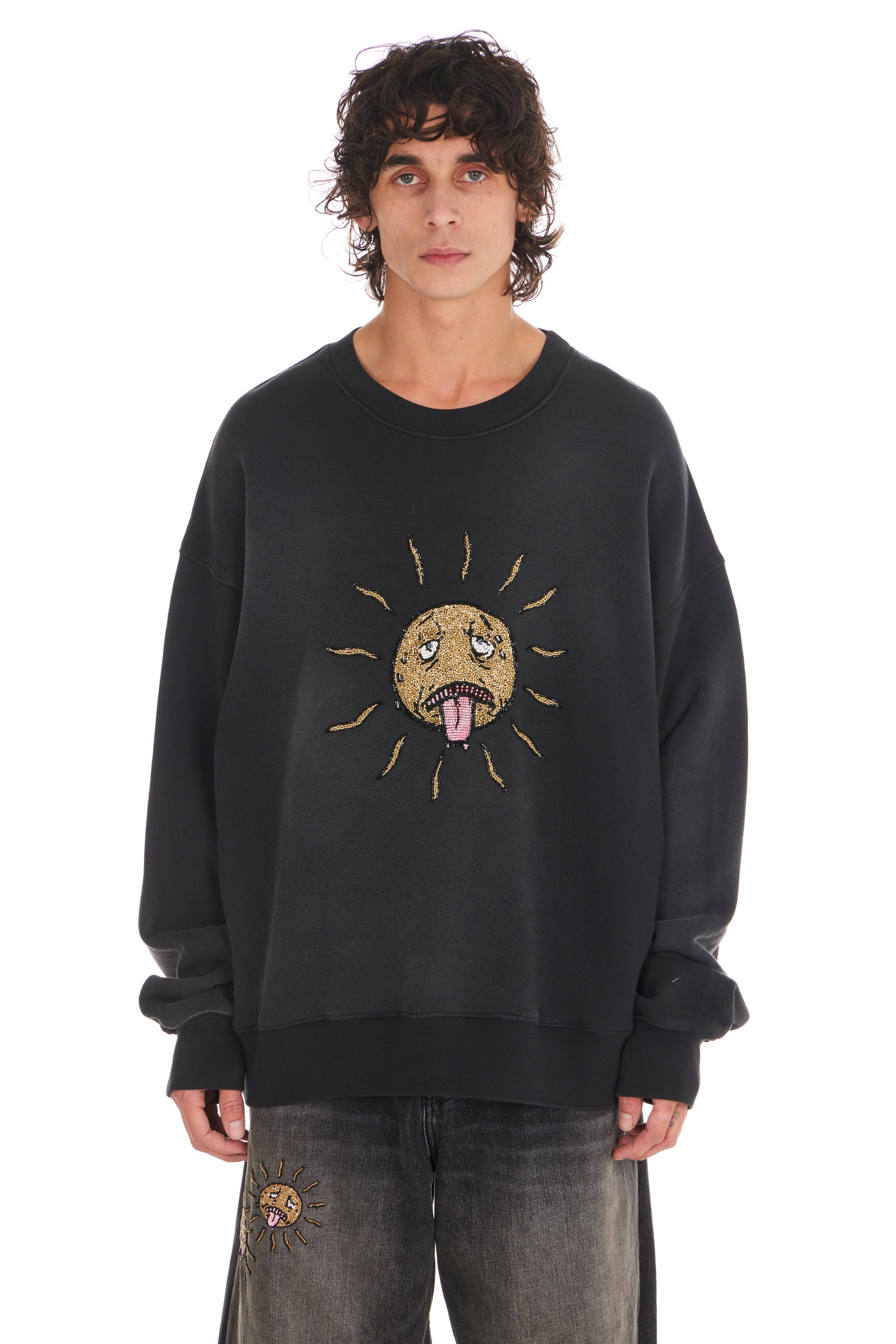 Beaded Sun Crewneck