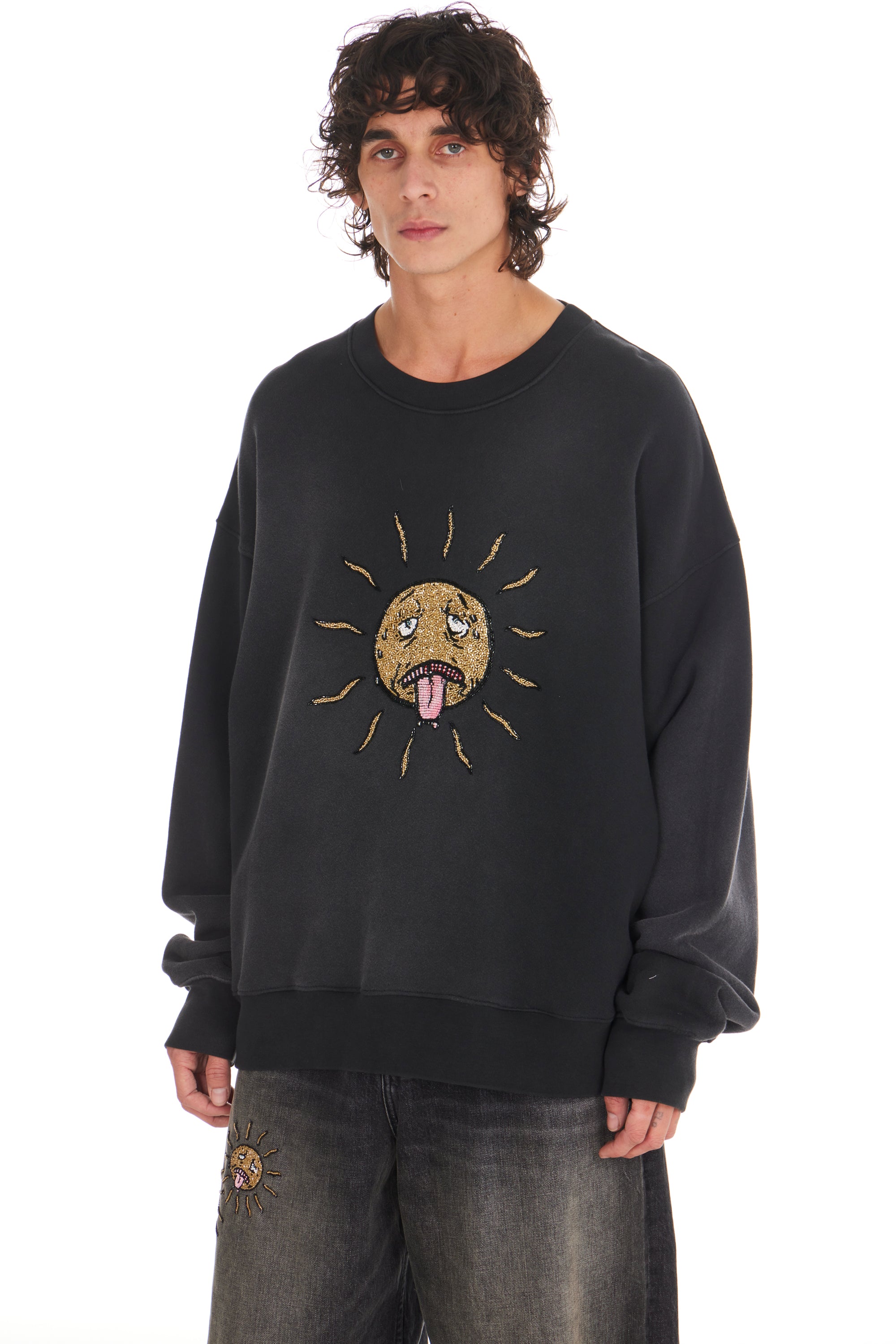 Beaded Sun Crewneck