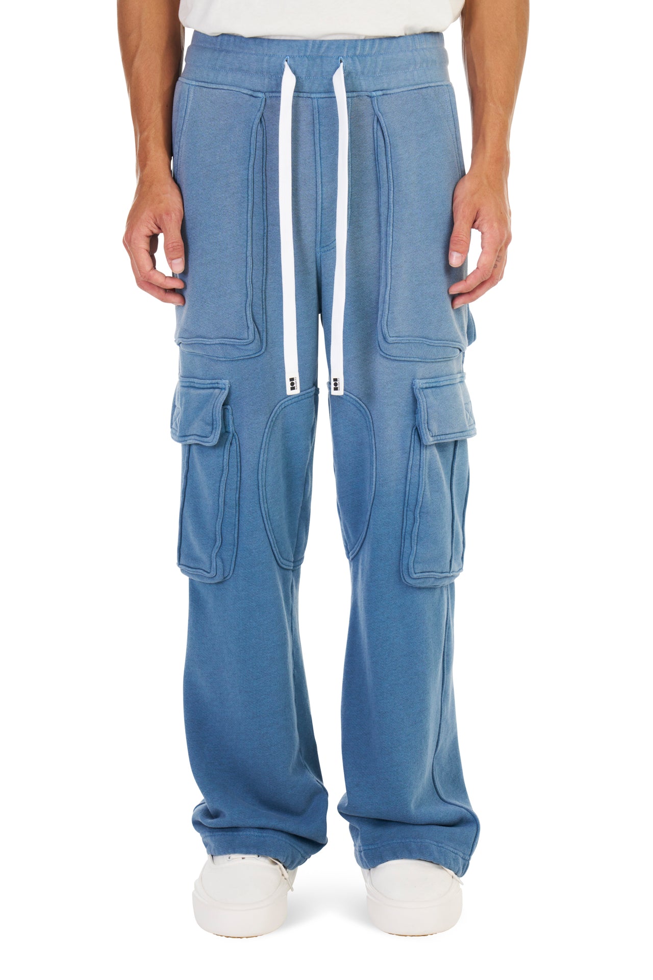 Logo Cargo Sweatpants in Worn Blue