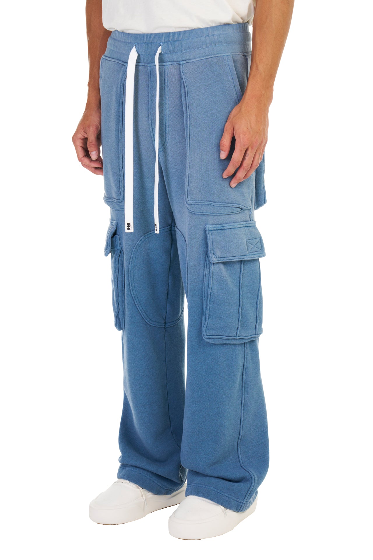 Logo Cargo Sweatpants in Worn Blue