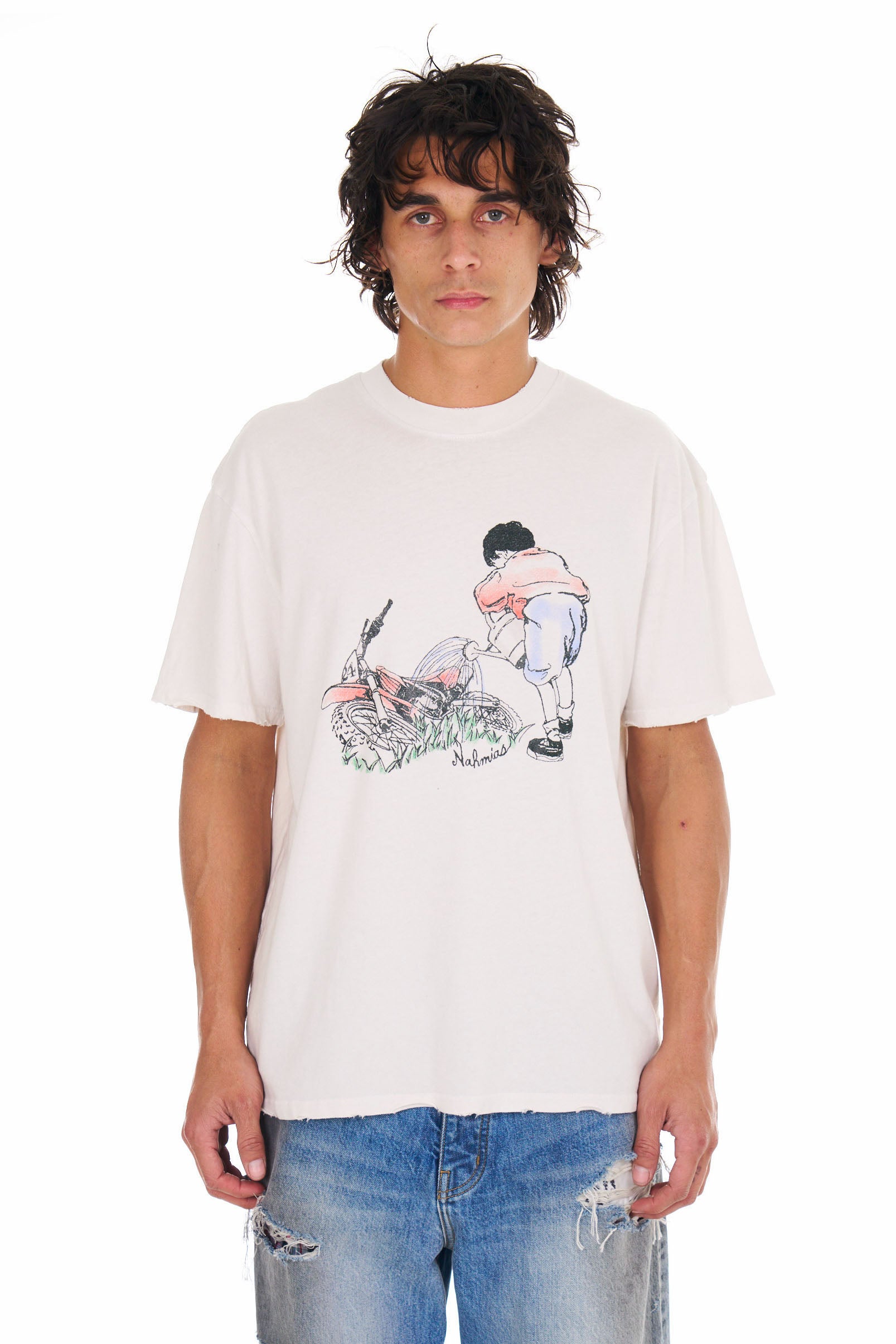 Motorcycle Garden Boxy T-shirt in White