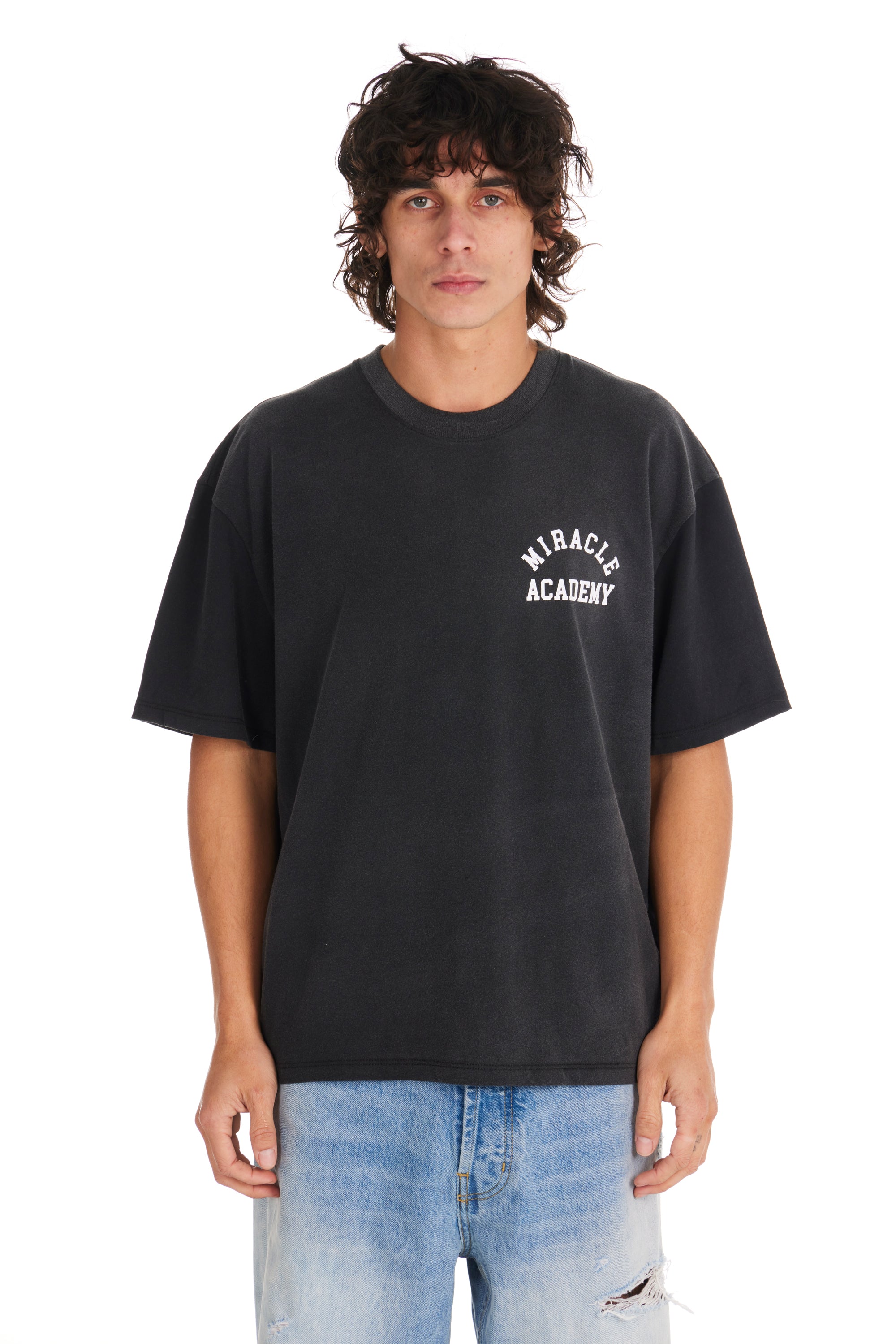 Miracle Academy T-shirt in Worn Black