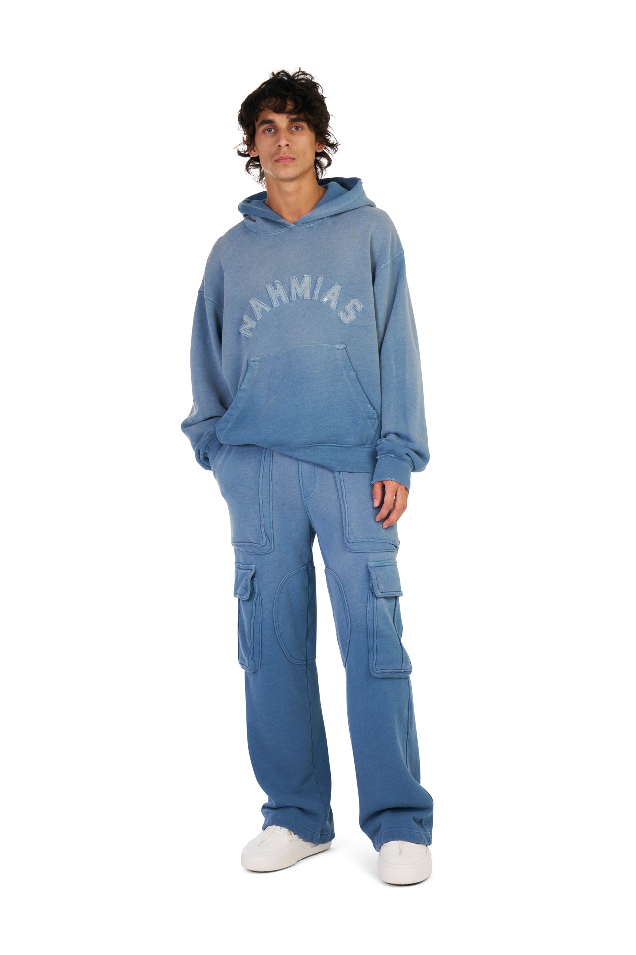 Logo Cargo Sweatpants in Worn Blue