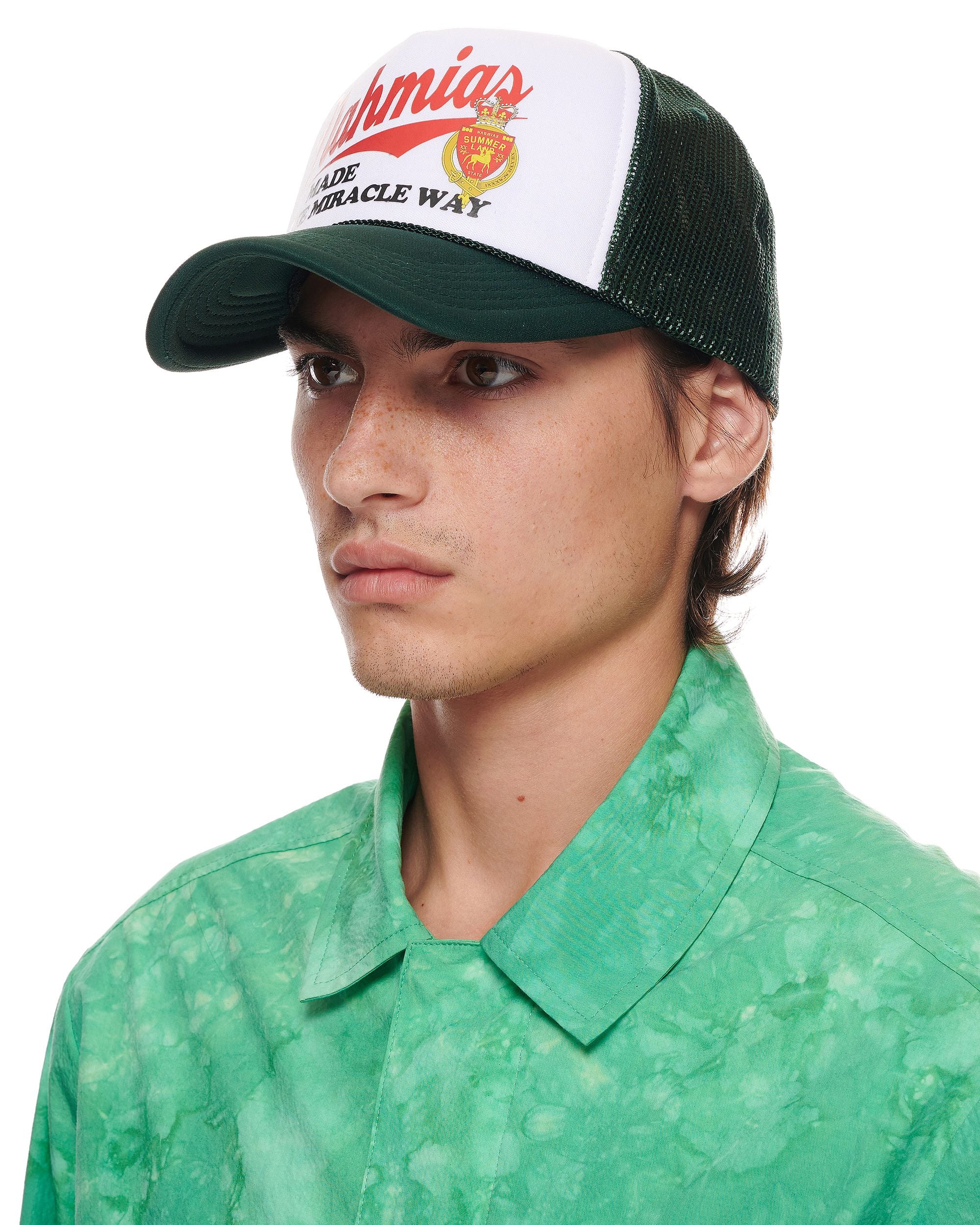 Miracle Way Trucker Hat in White and Green