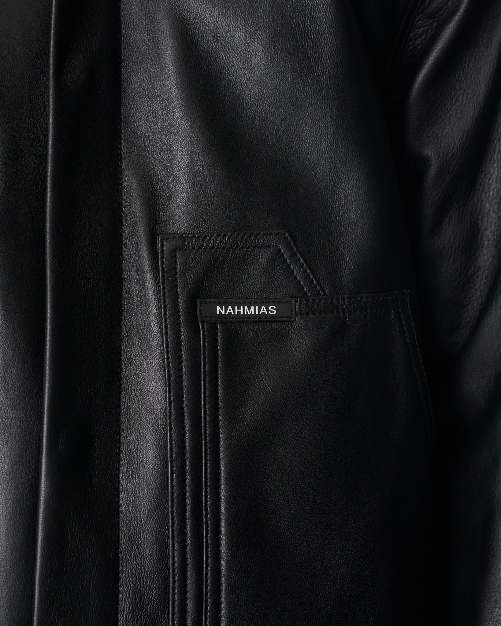 Leather Carpenter Jacket With Shearling