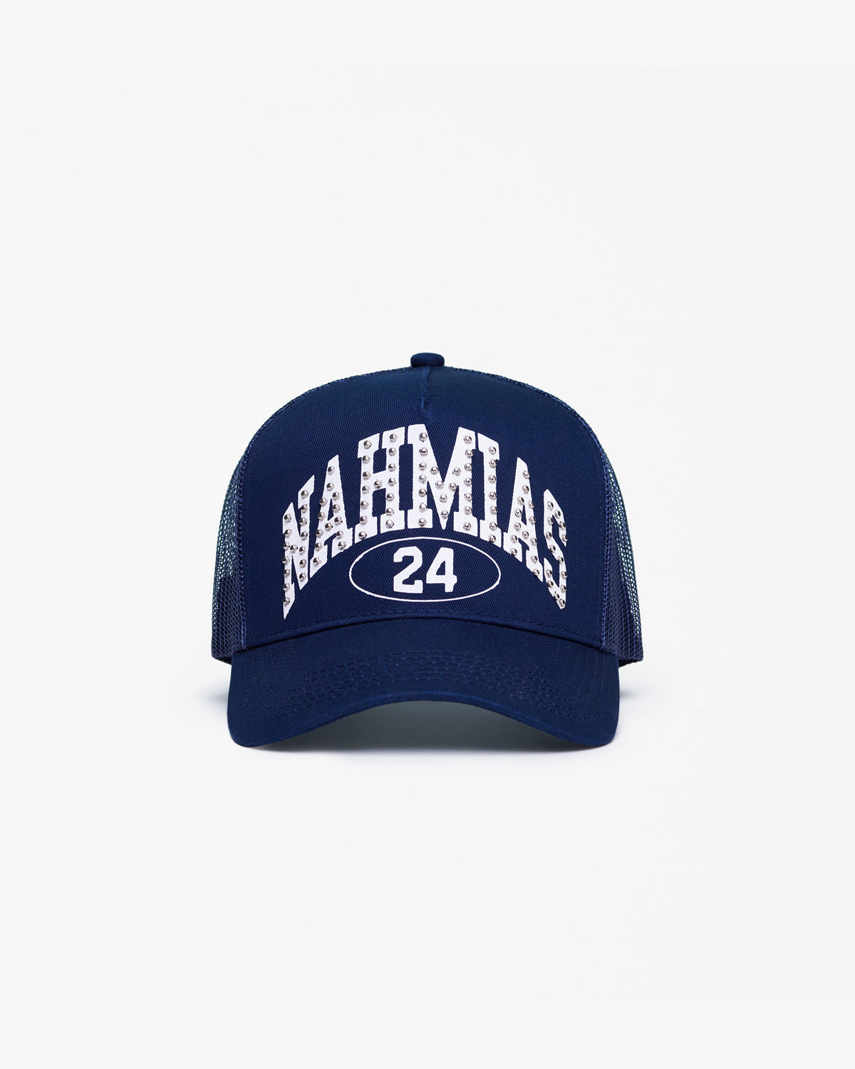 Studded Nahmias Marquee Trucker Hat Aged Blue
