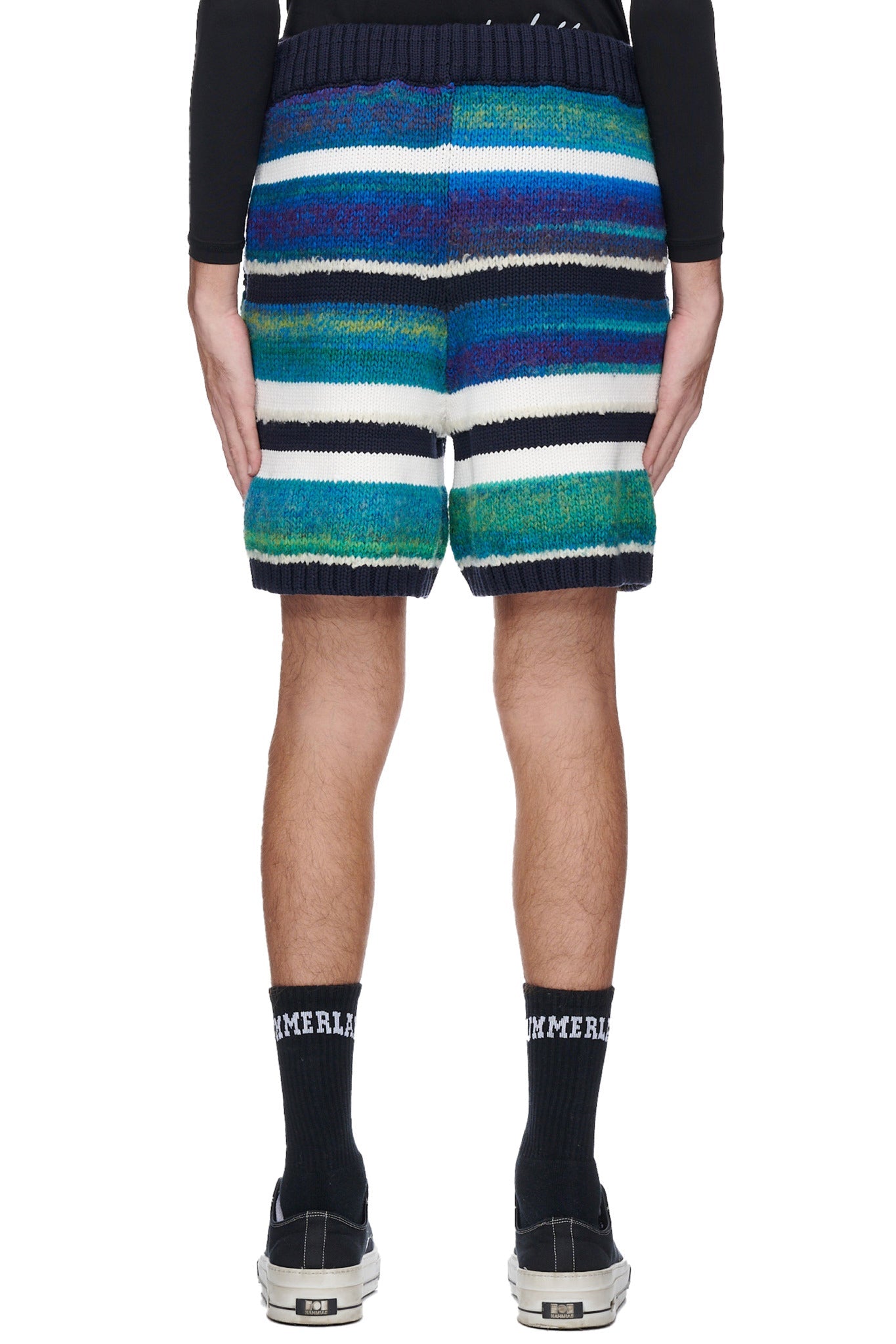 STRIPED KNITTED SHORTS