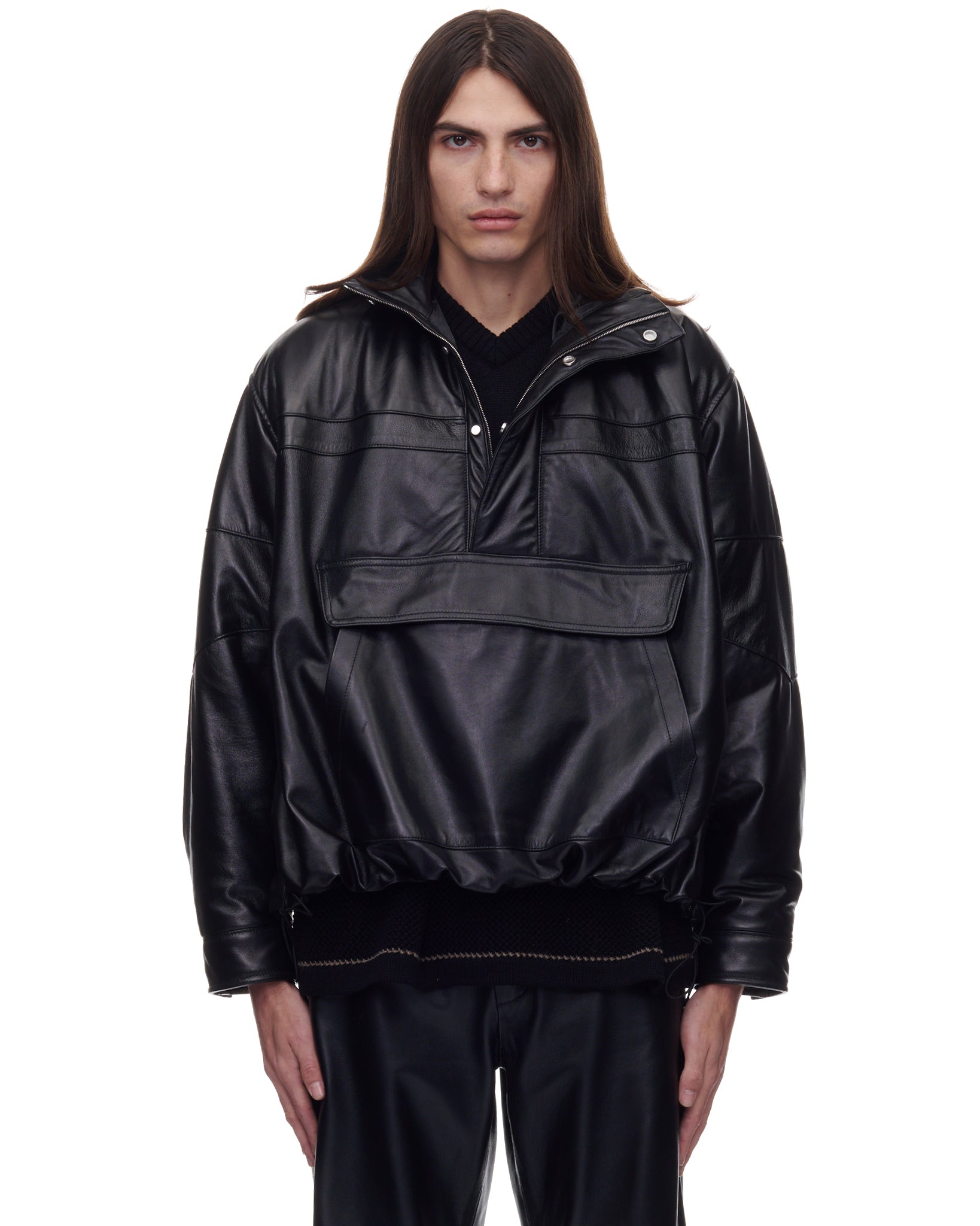 Leather Track Pullover