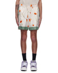 Colorblock Poppy Silk Shorts