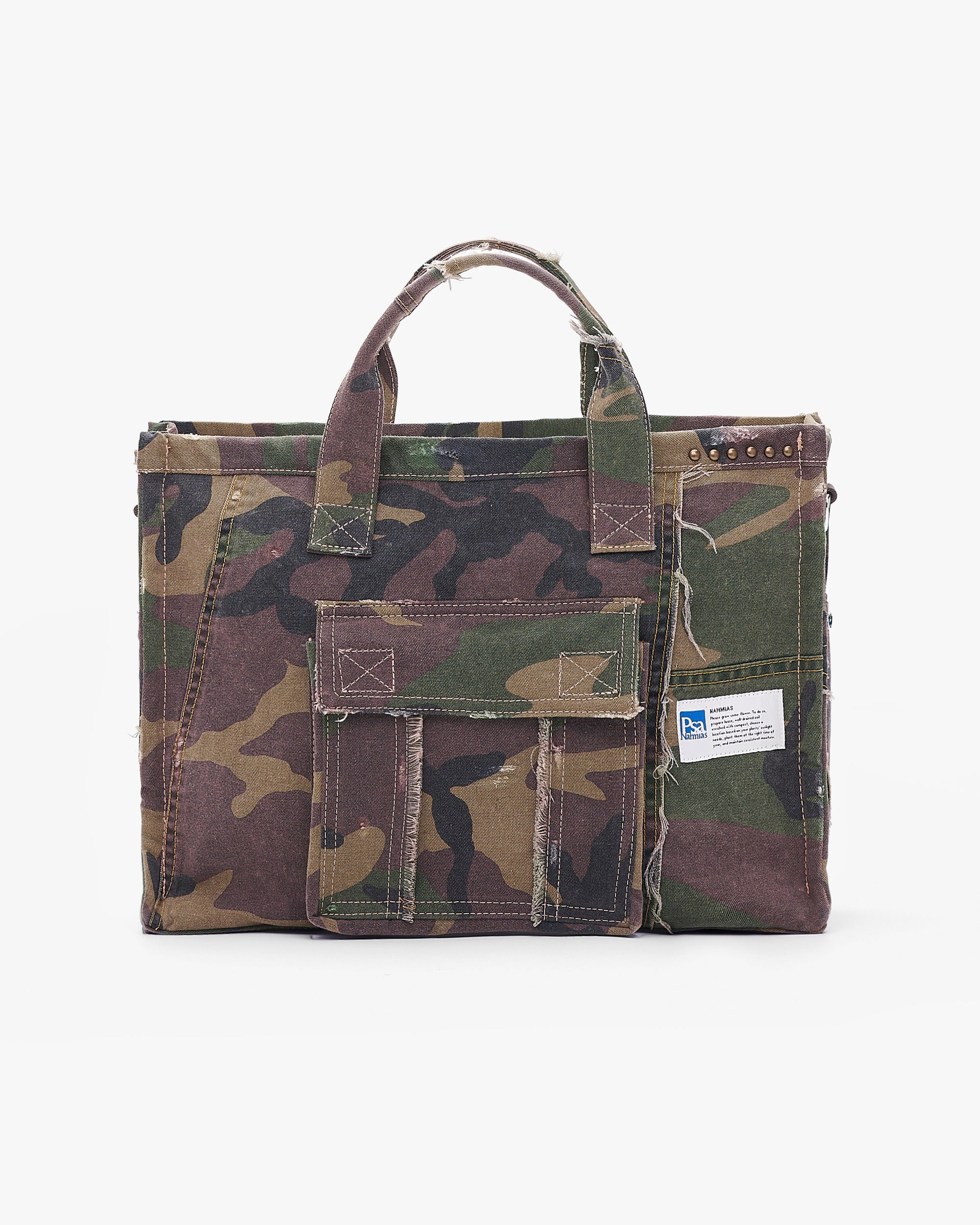 CARGO CAMO BAG W/CROCHET FLORAL STRAP