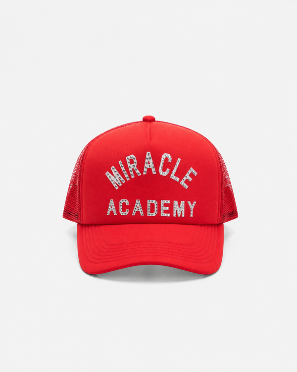 Miracle Academy Foam Crystal Trucker Hat in Cherry