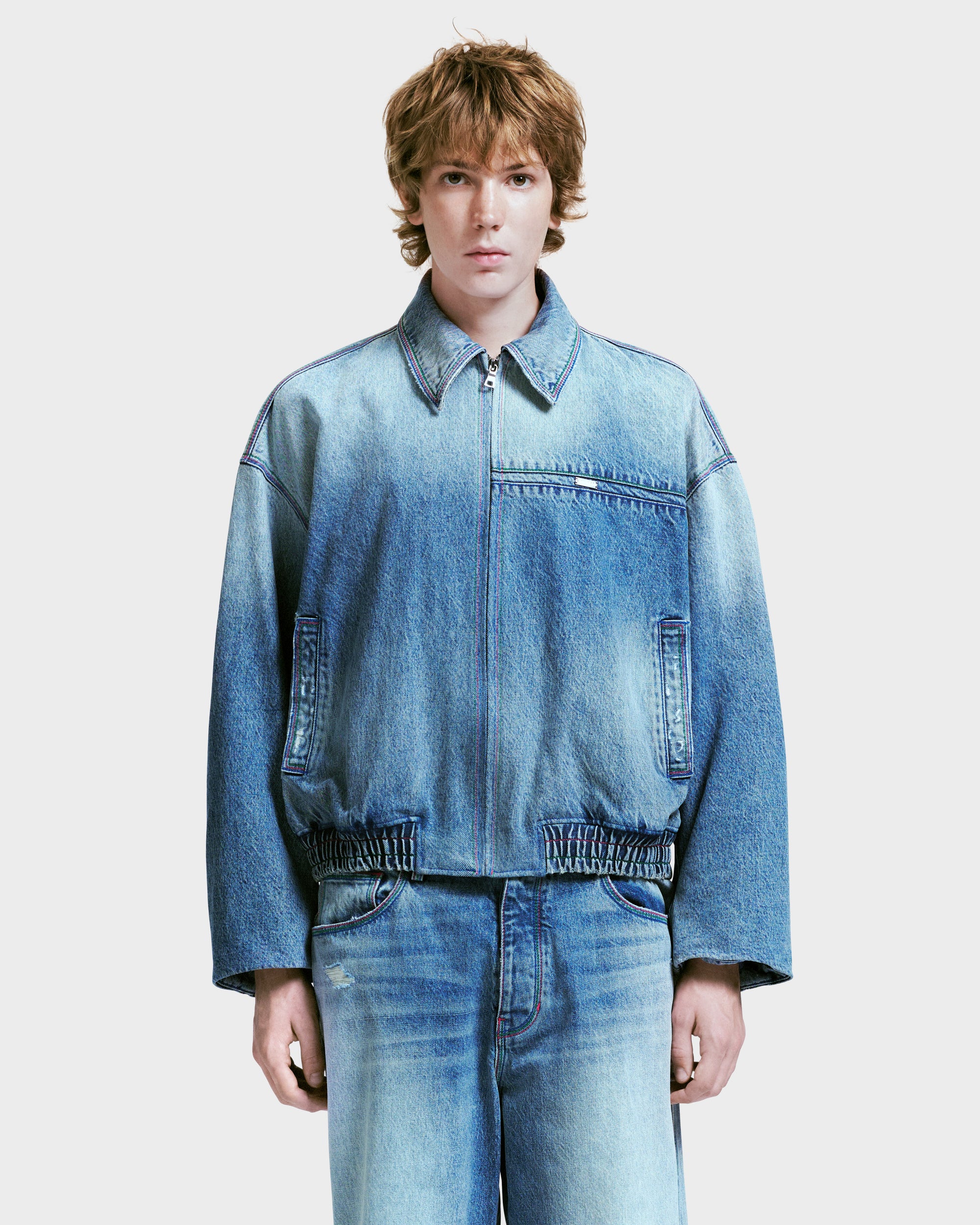 DENIM OVERSIZED BOMBER