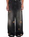 Beaded Sun Wide Jeans