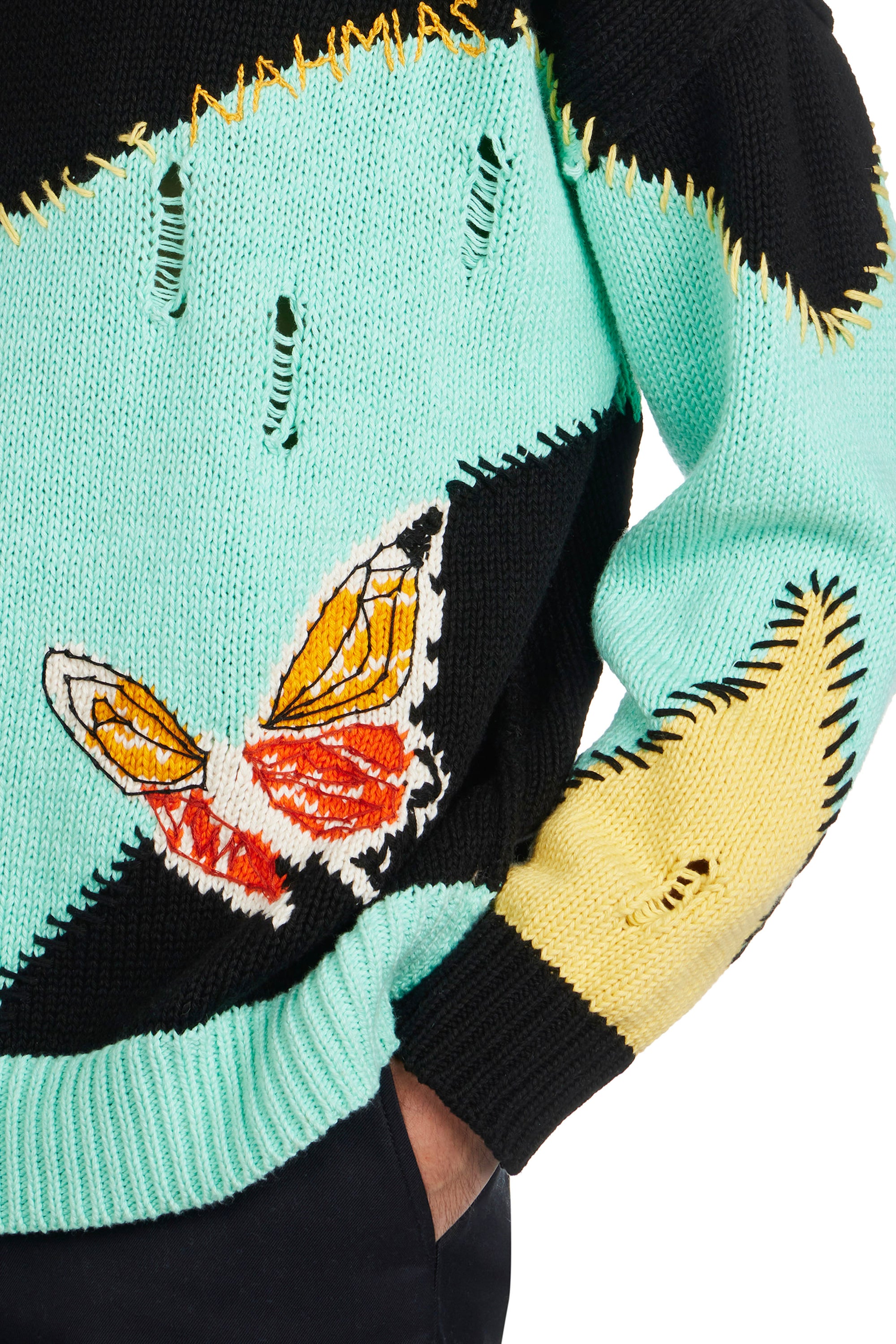 Butterfly Intarsia Crewneck