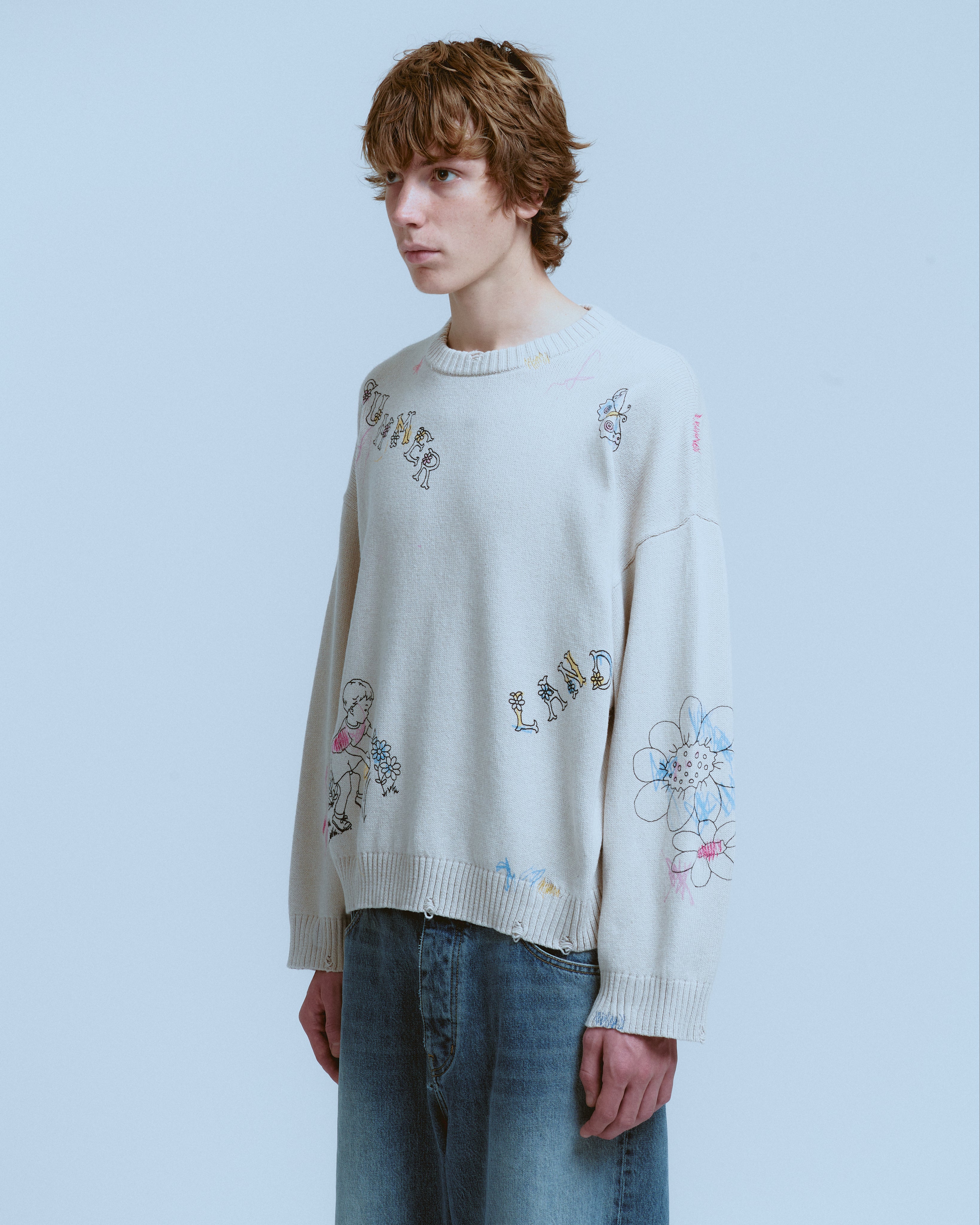 SCRIBBLE COTTON BLEND SWEATER – NAHMIAS